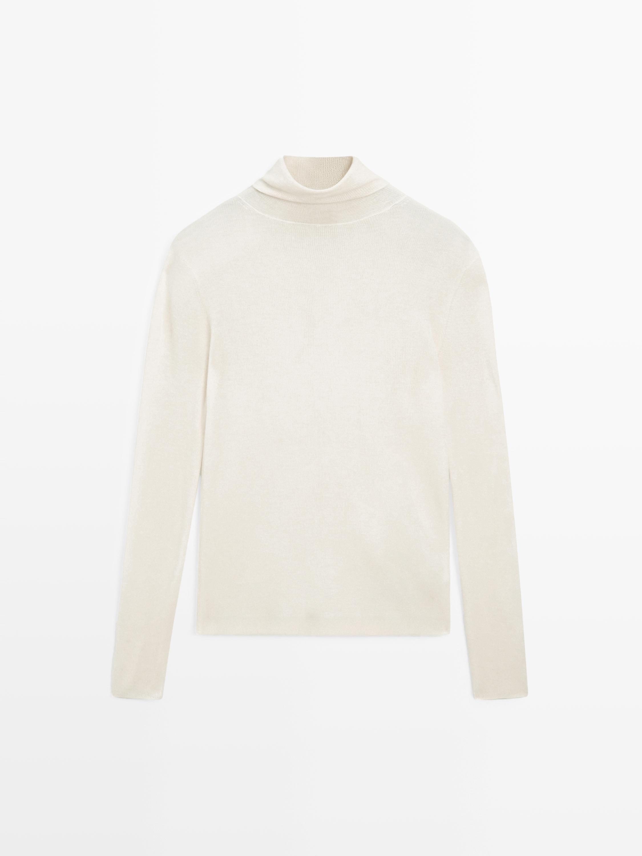 Knit 100% cashmere high neck sweater - LIMITED