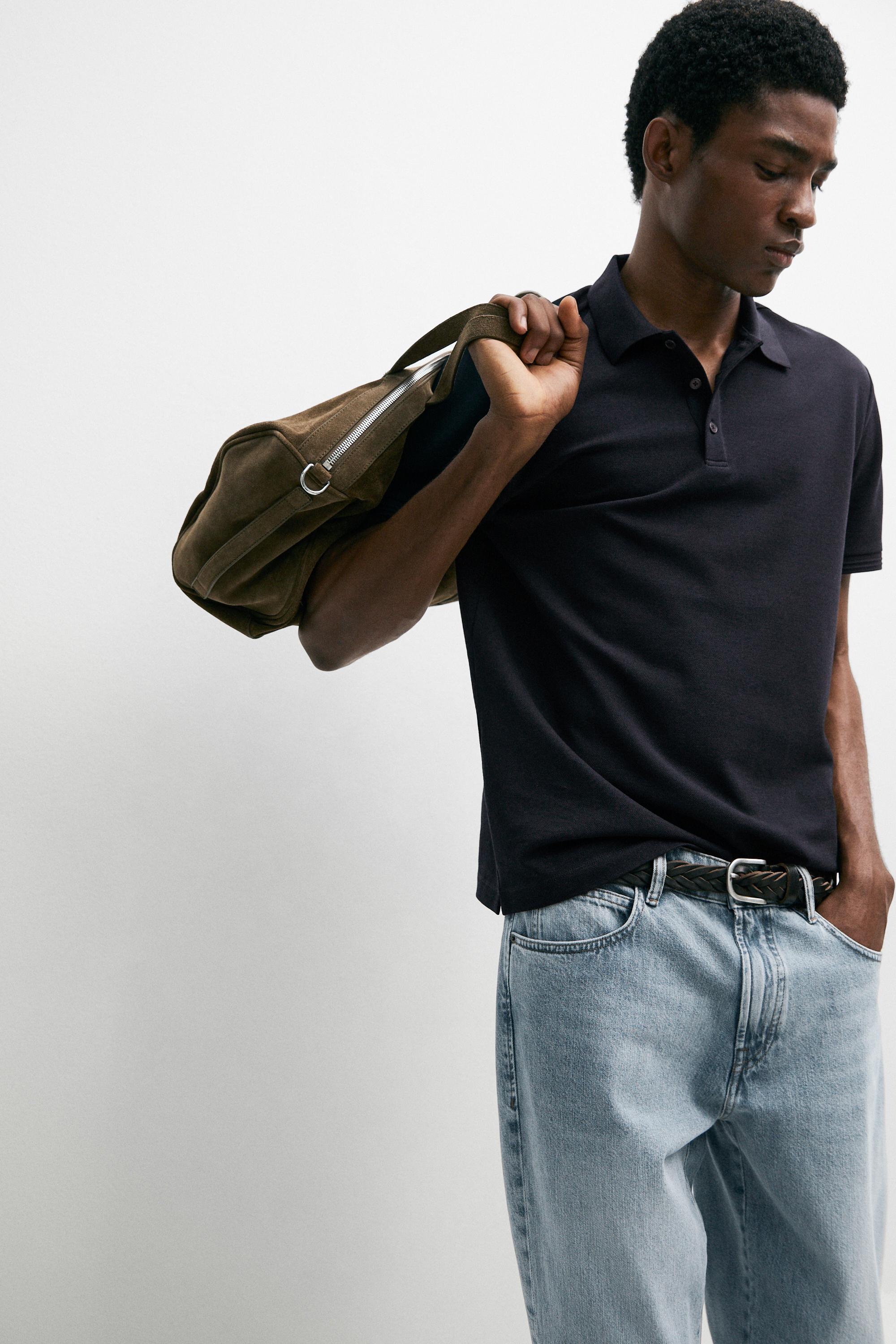 100% cotton short sleeve polo shirt — NAVY BLUE