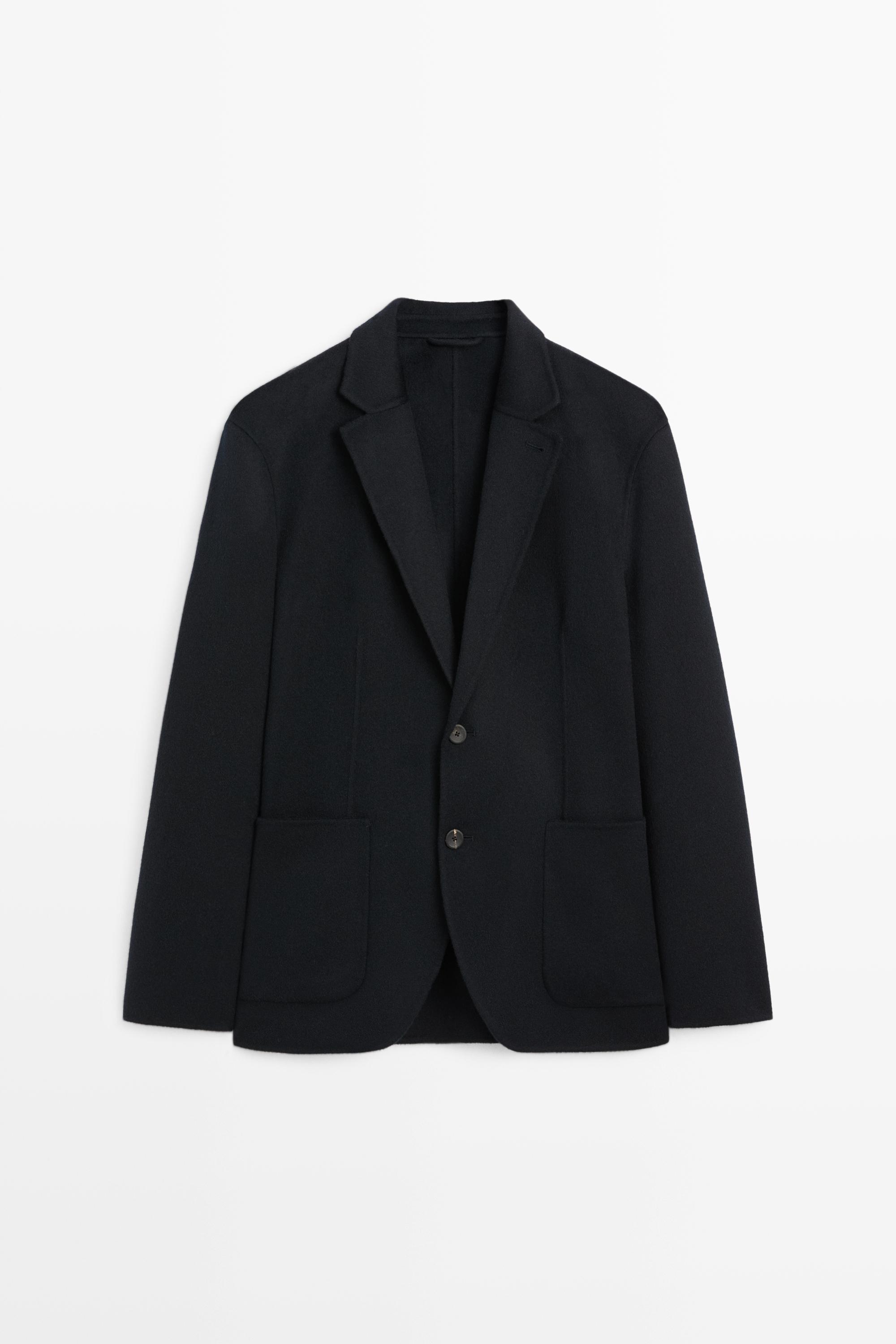 Blazer en laine mélangée double face