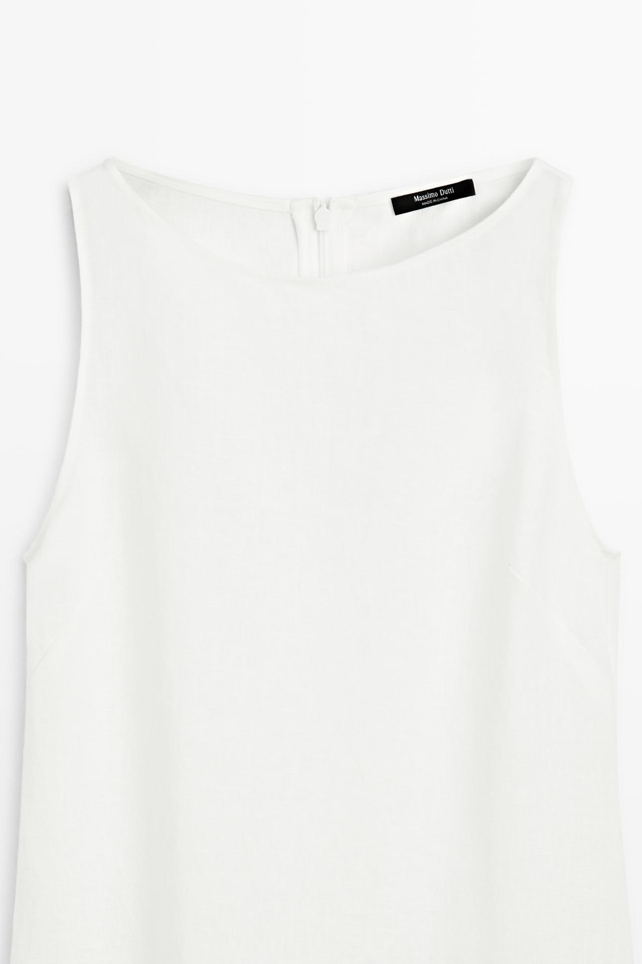 100% linen halter dress — WHITE