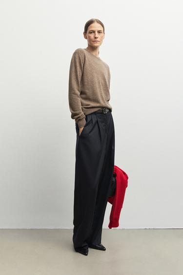 100% cashmere long sleeve sweater — MOLE BROWN 8