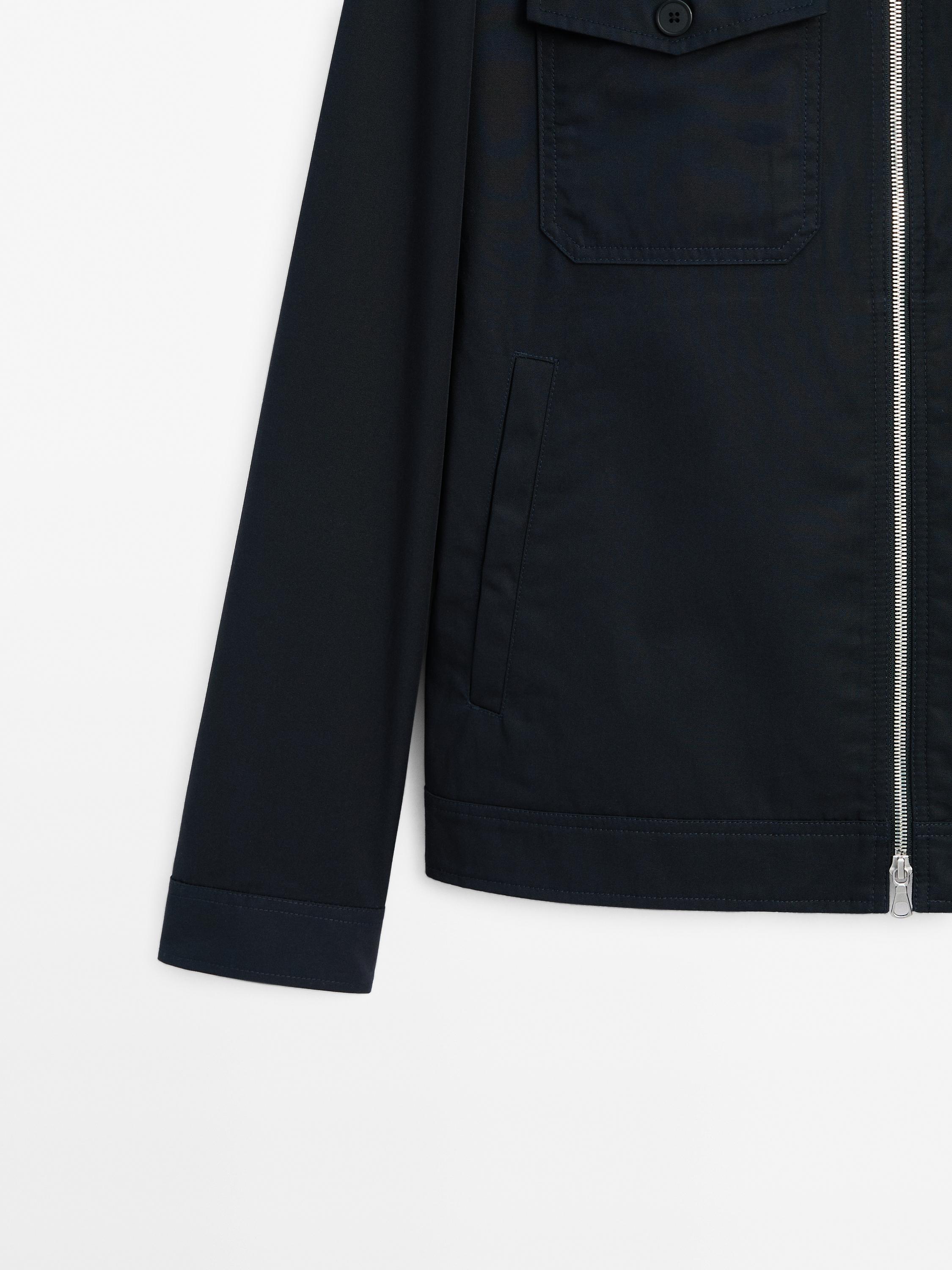 Cotton jacket with pocket details