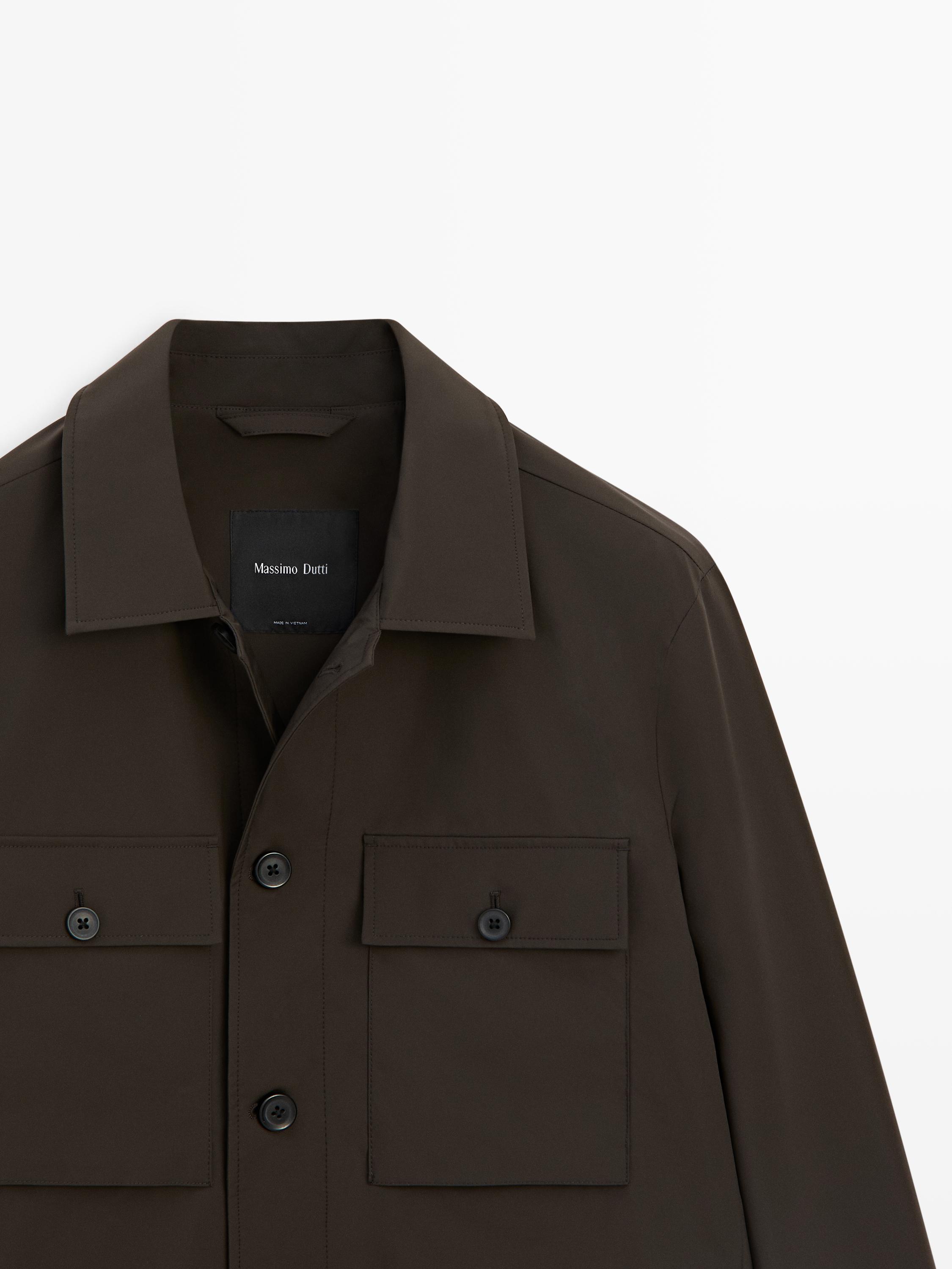 Short jacket with pocket details — Chocolate