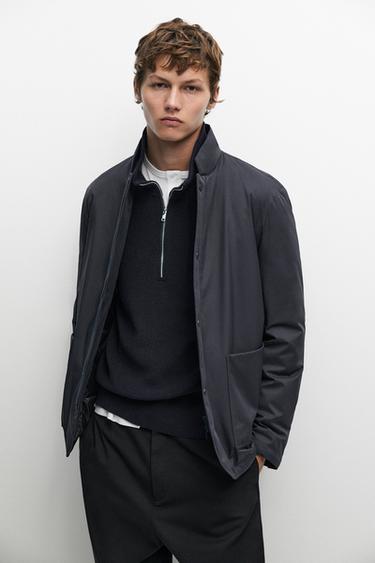 Stand-up collar down jacket — Sky blue 3