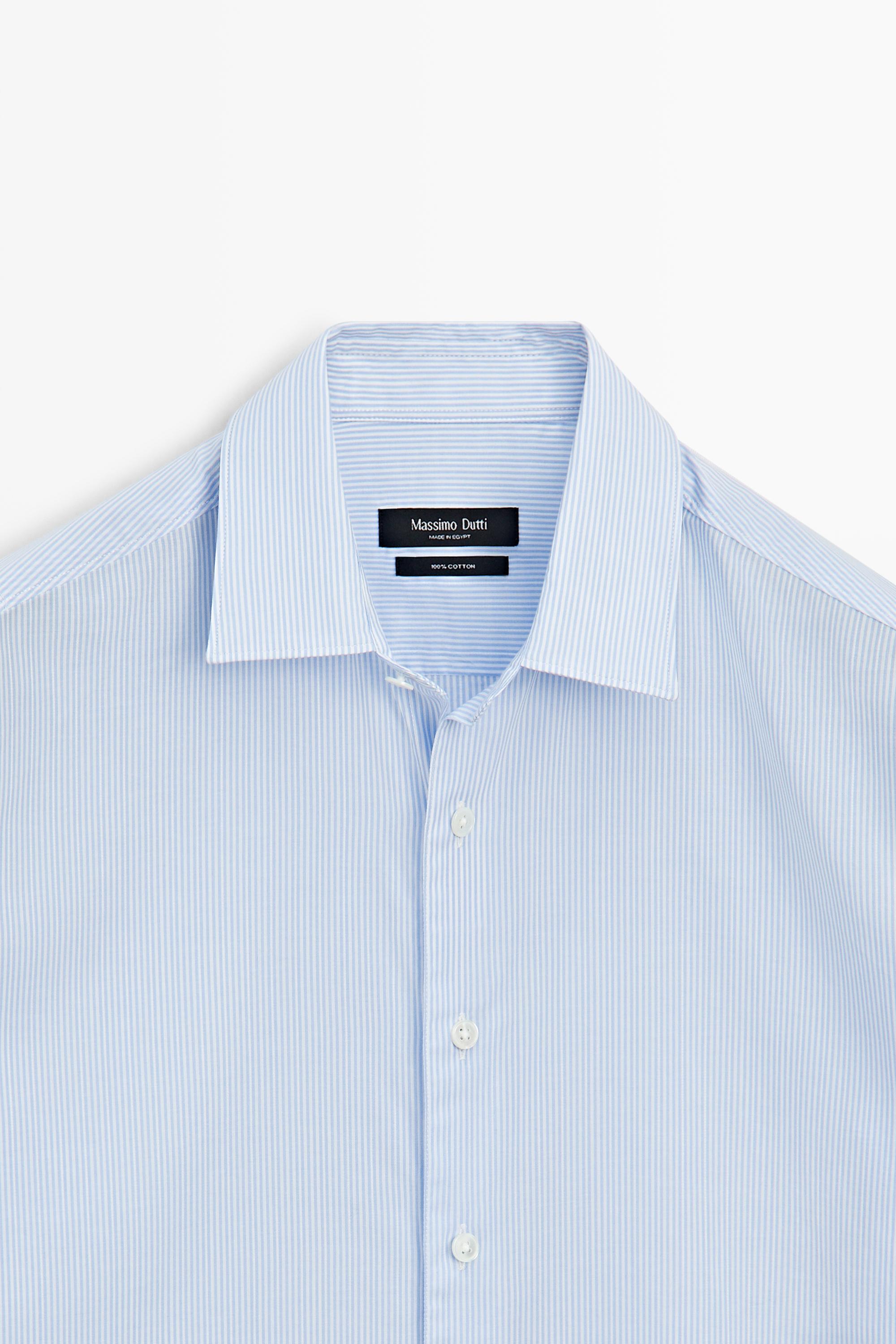 Striped regular fit shirt — SKY BLUE