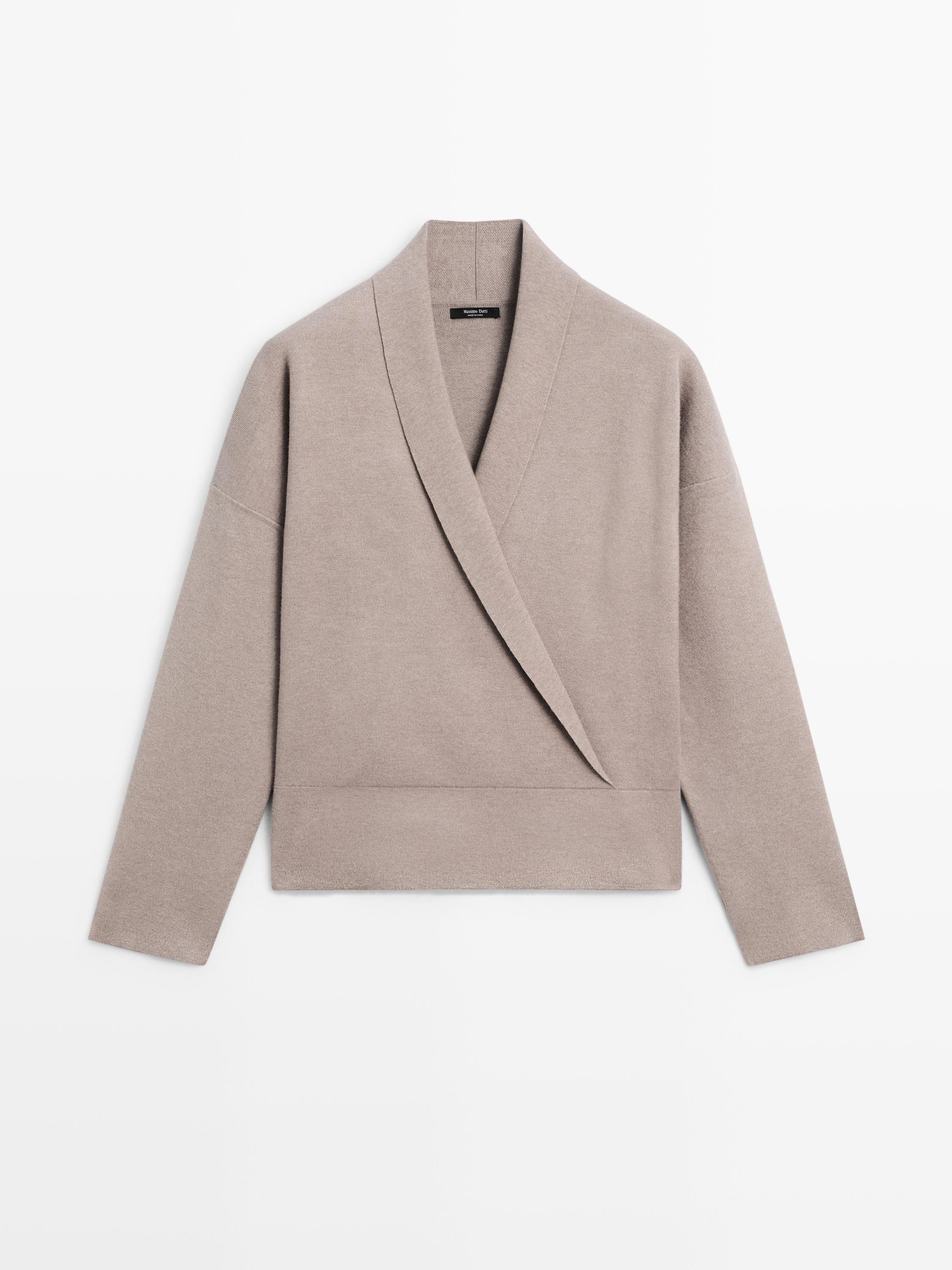 Knit surplice sweater