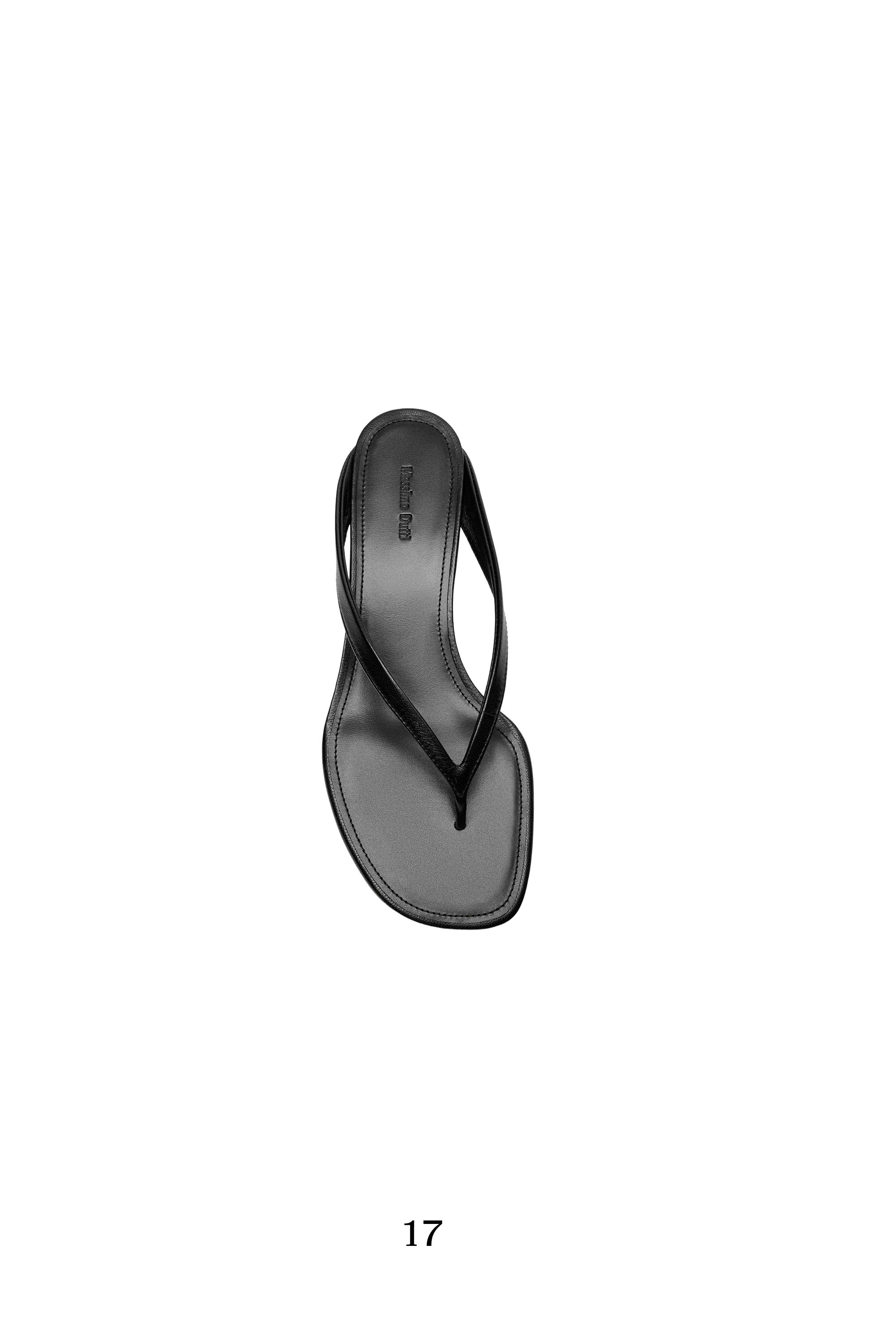 Mid-heel toe sandal — BLACK