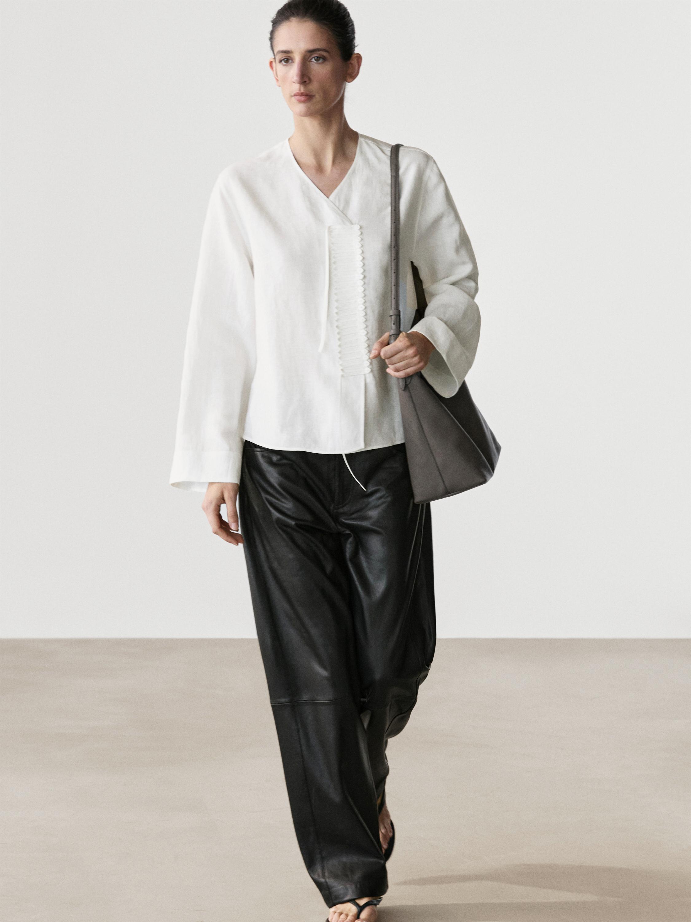 Chemise fluide avec plastron