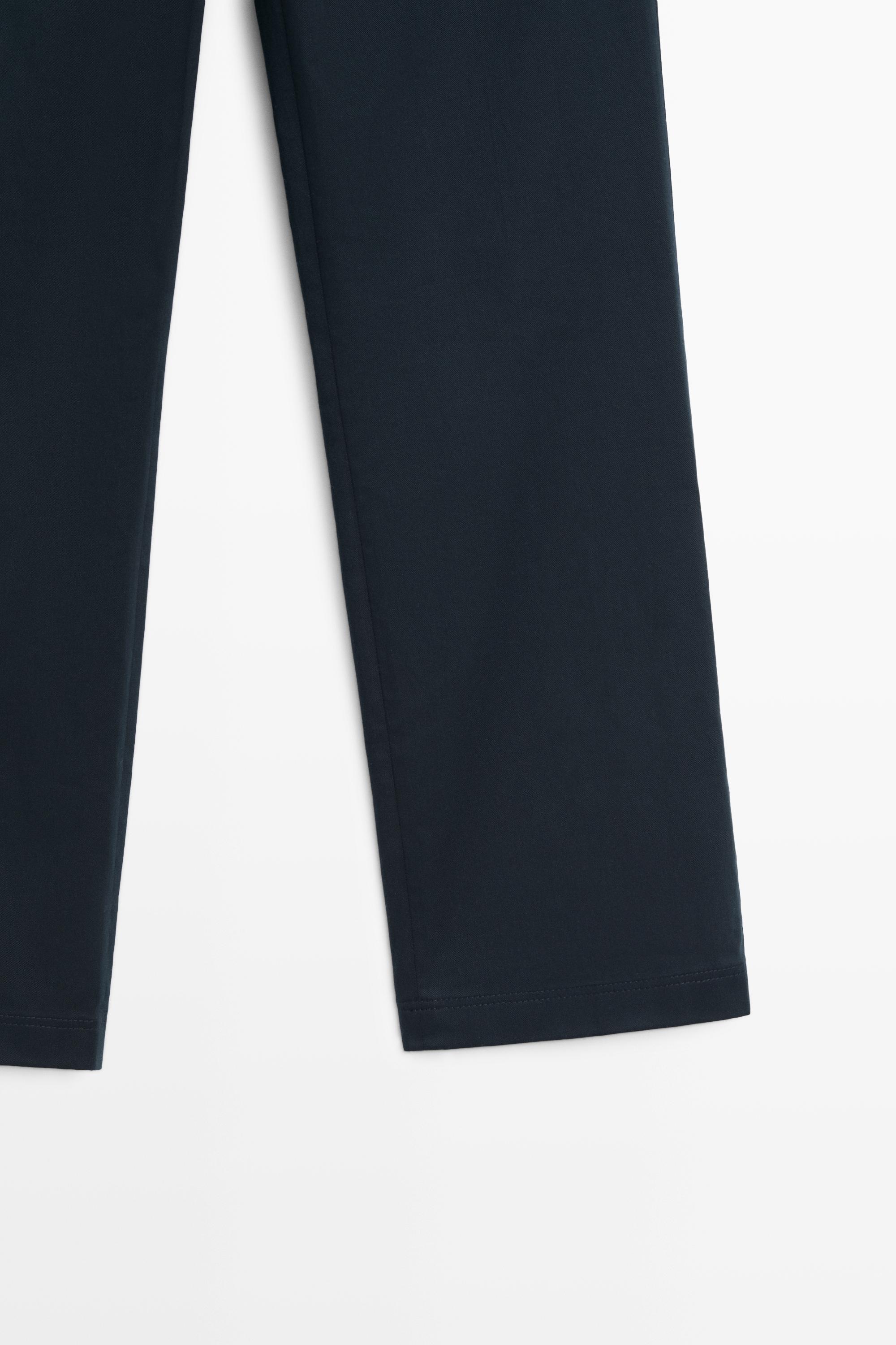 Stretch cotton blend mini flare pants — DEEP BLUE