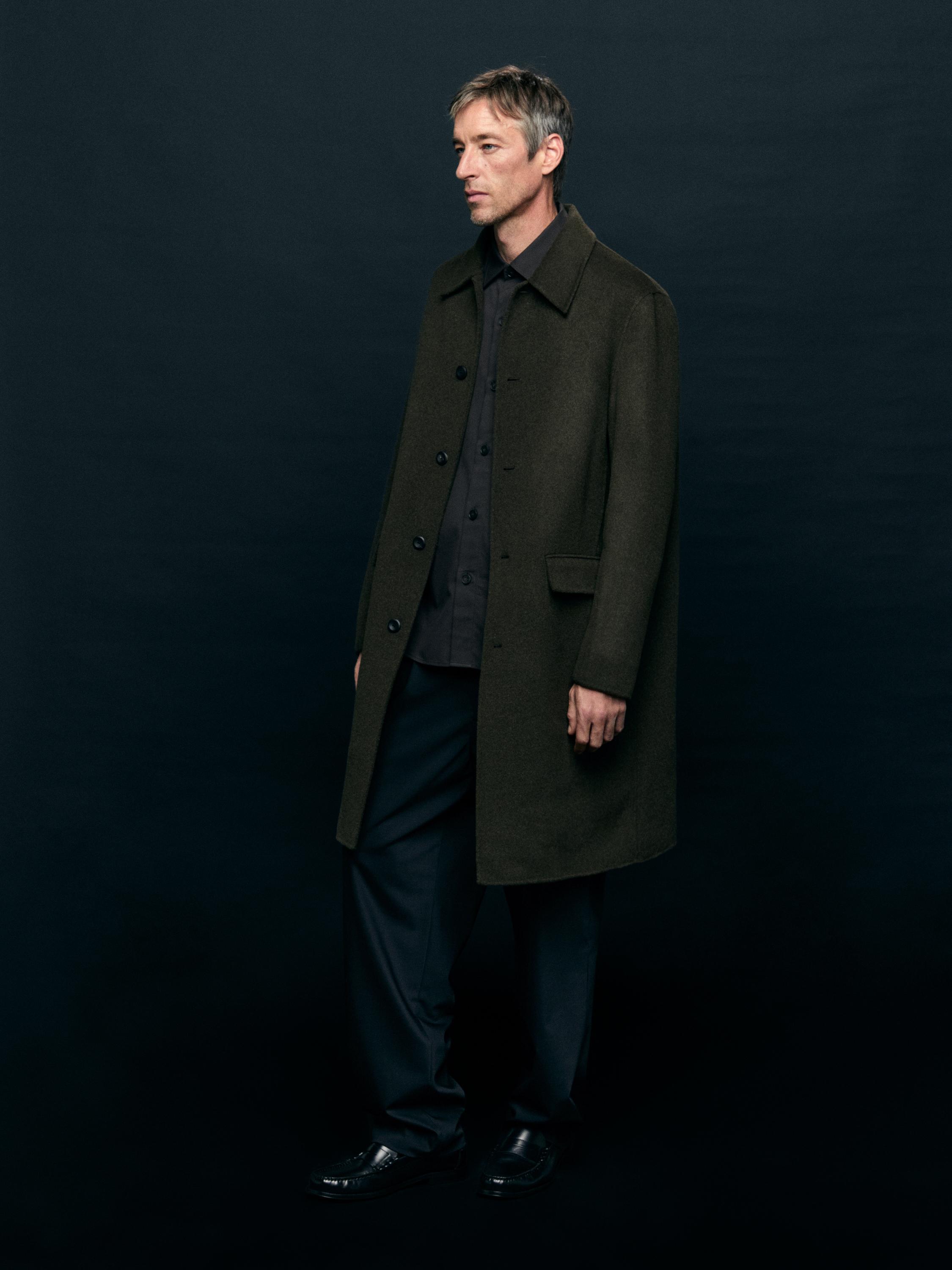 Long wool blend coat