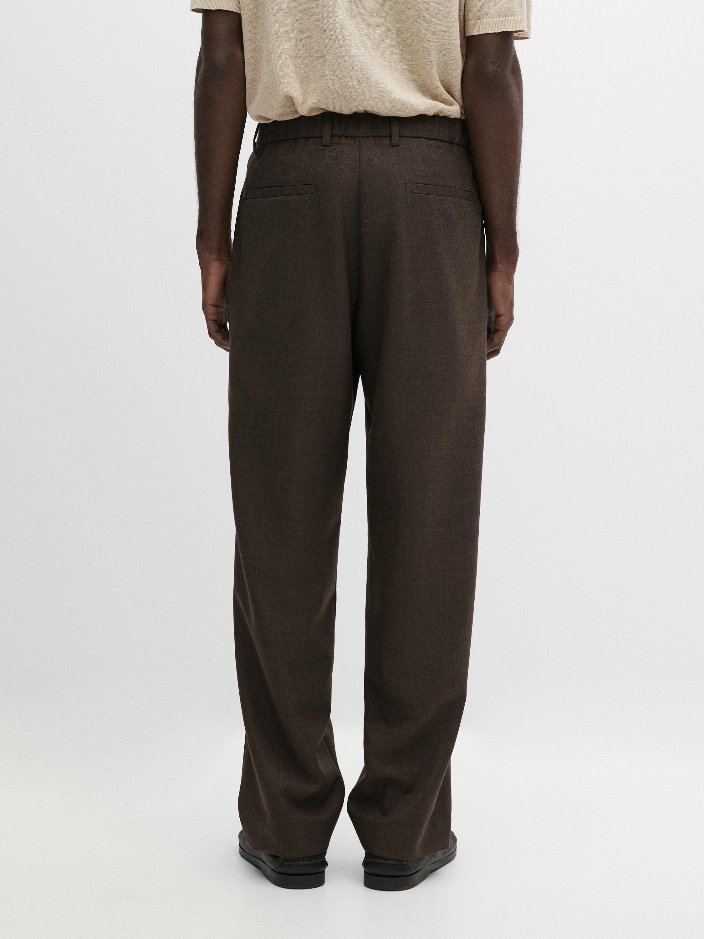 Darted wool trousers — BROWN