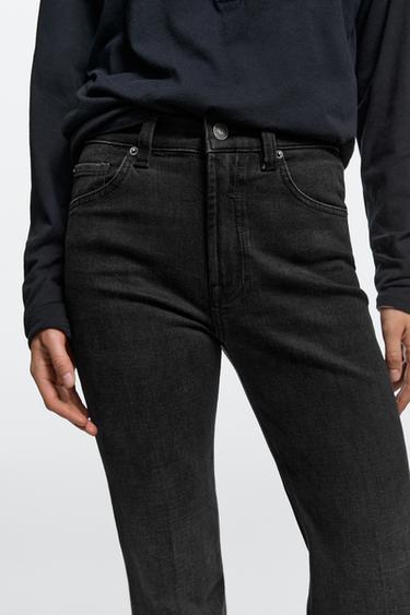 High-waist skinny flare jeans — BLACK 8