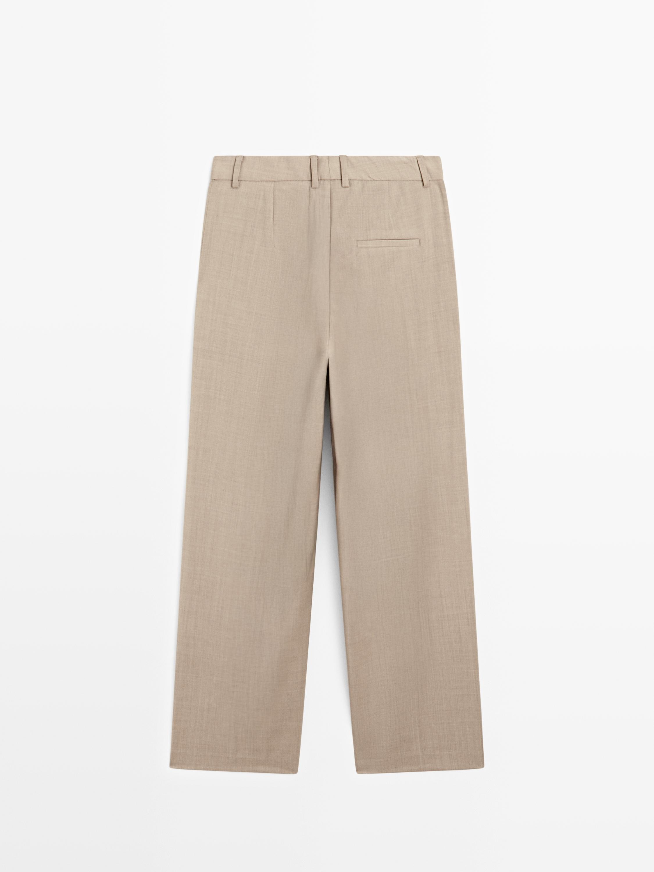 Pantalon à pinces 100 % laine
