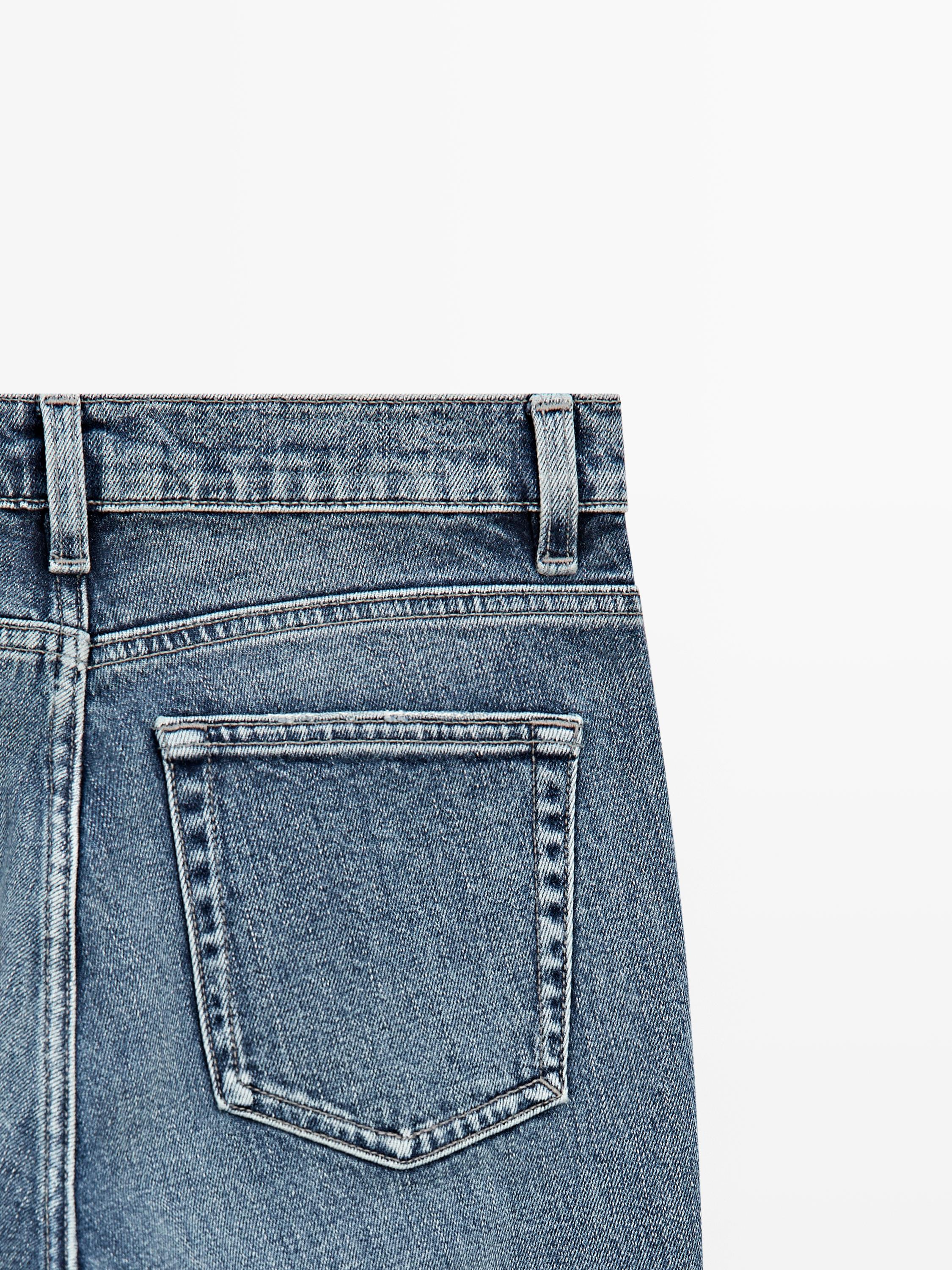 Mid-rise cropped slim fit jeans — MEDIUM BLUE
