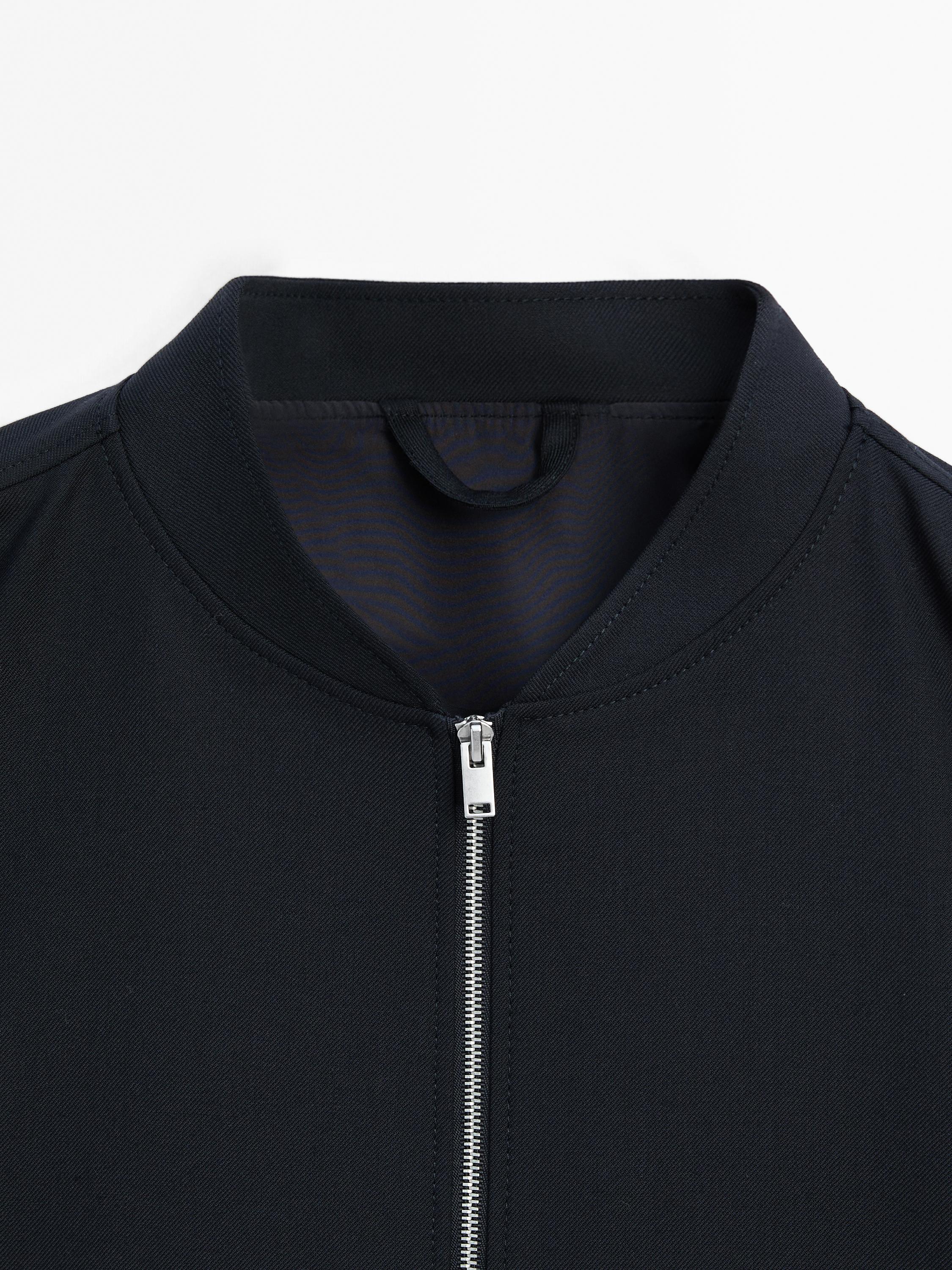 Twill wool blend bomber jacket