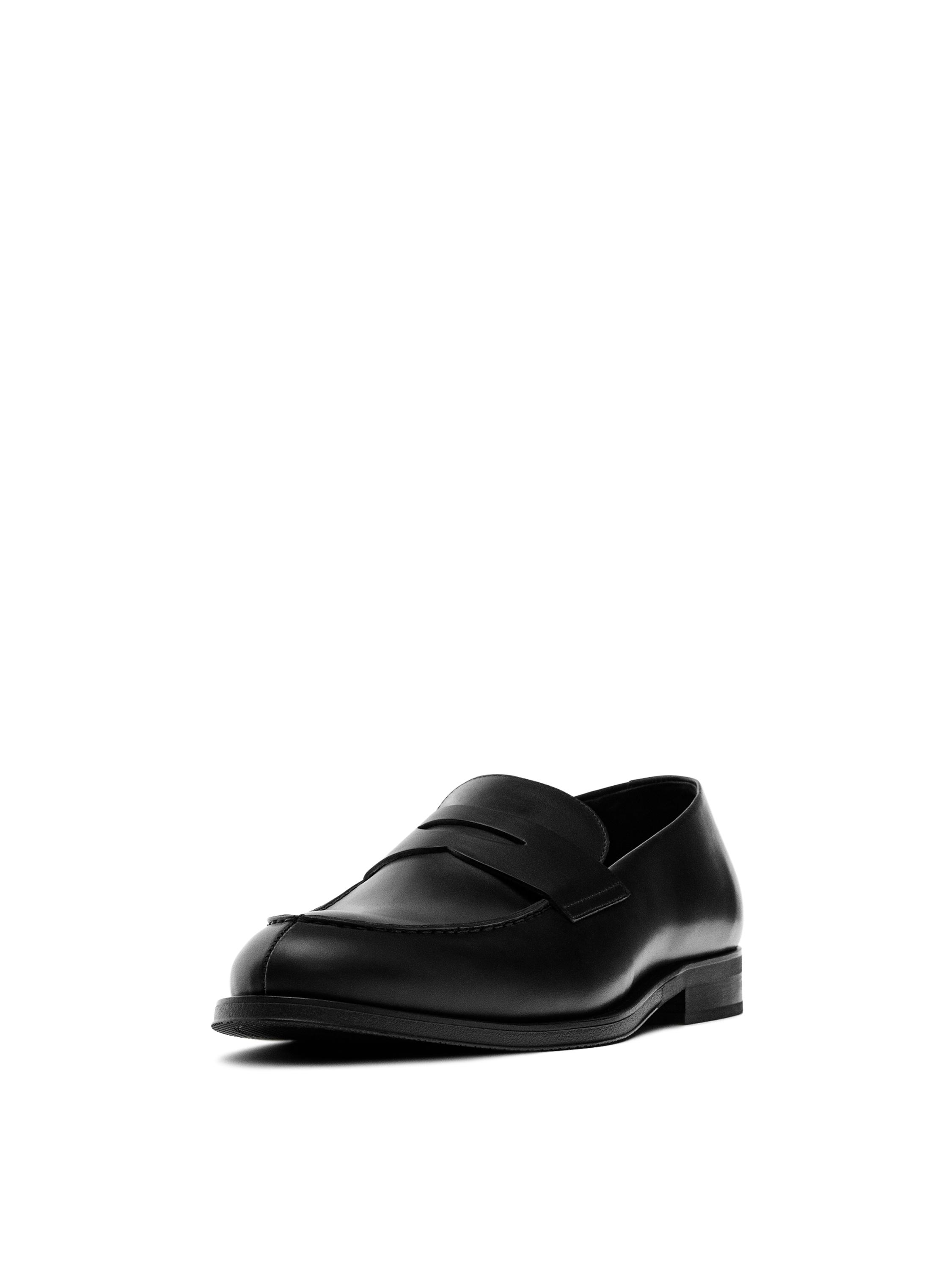 Smart leather loafers — BLACK