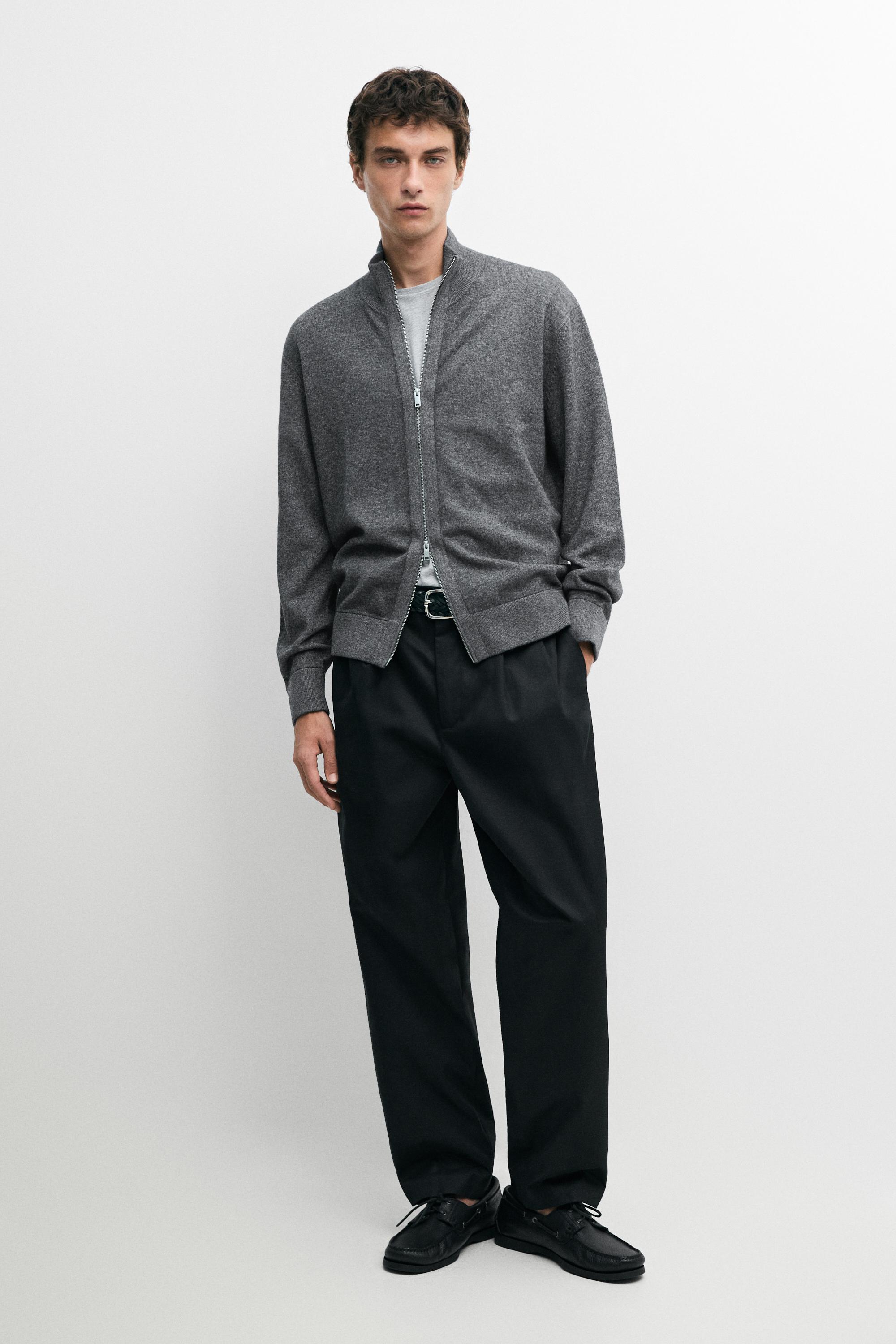 100% cotton pants with double pleats