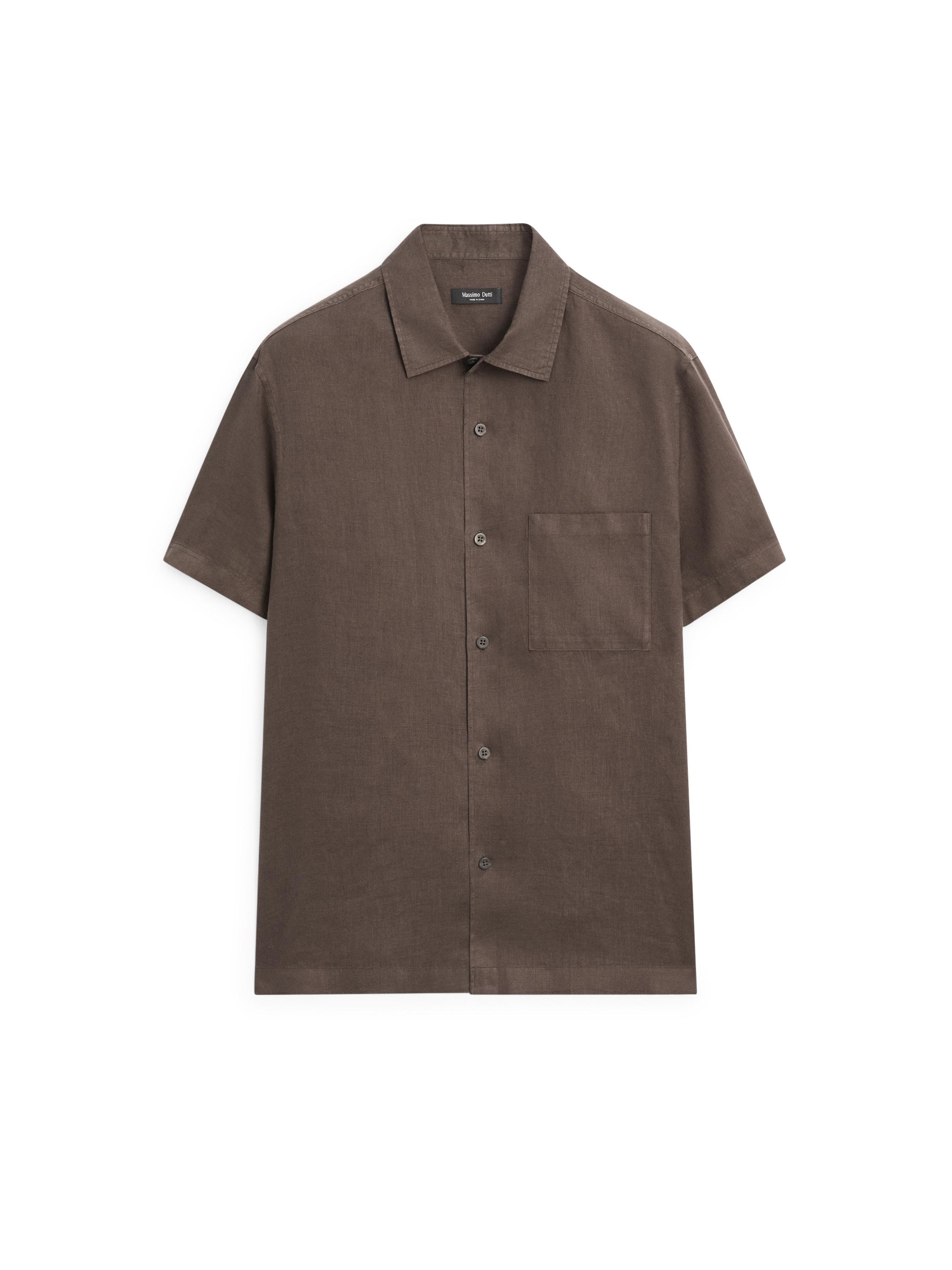 Regular fit short sleeve shirt — BROWN