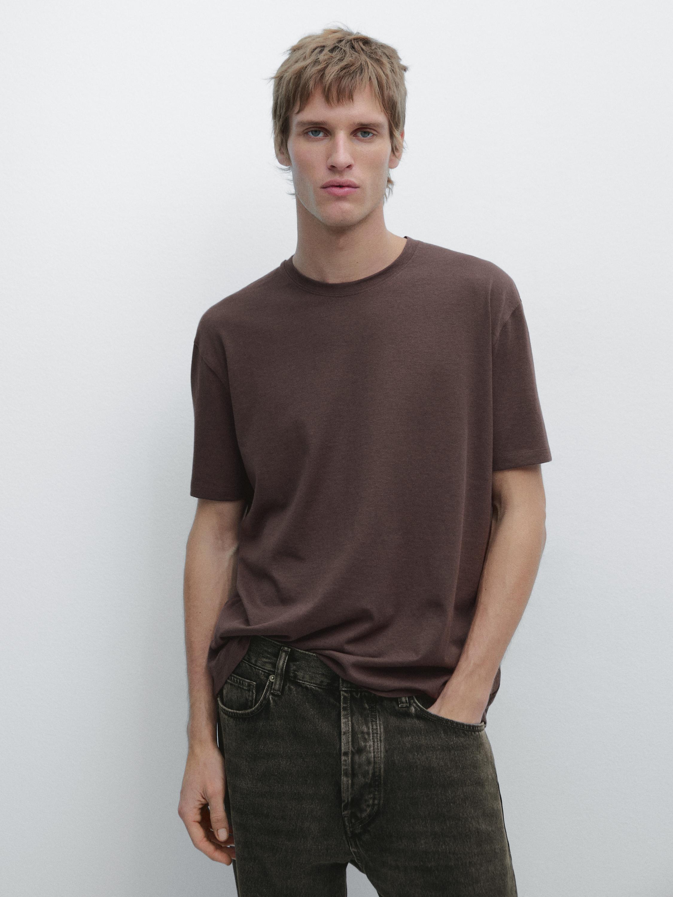 Short sleeve cotton blend T-shirt