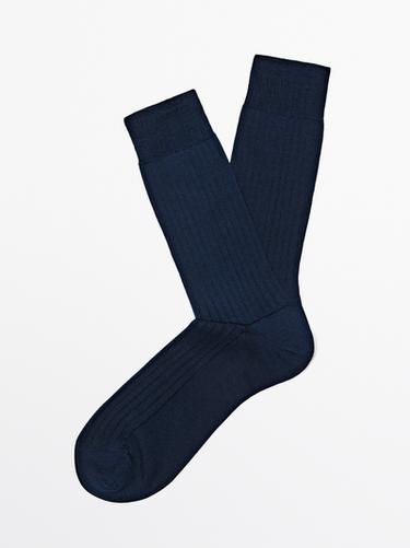 Ribbed smart socks — NAVY BLUE 2