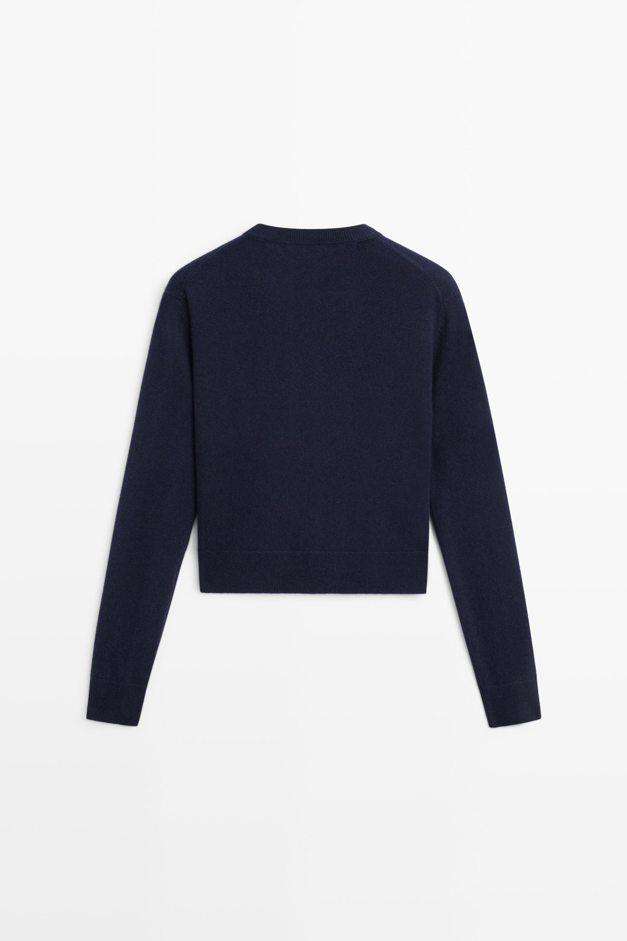 Knit cardigan with button detail — NAVY BLUE