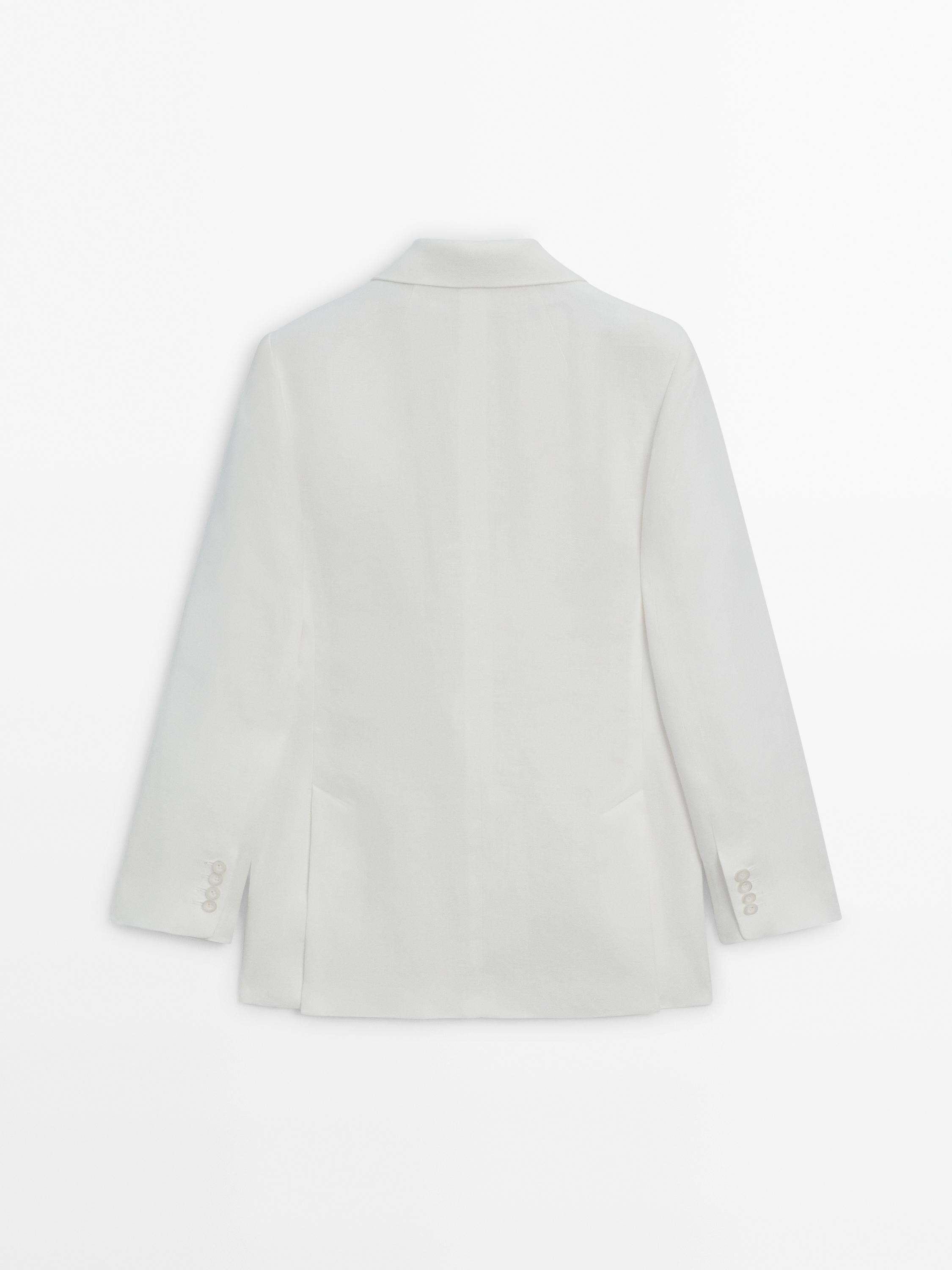100% linen one-button blazer