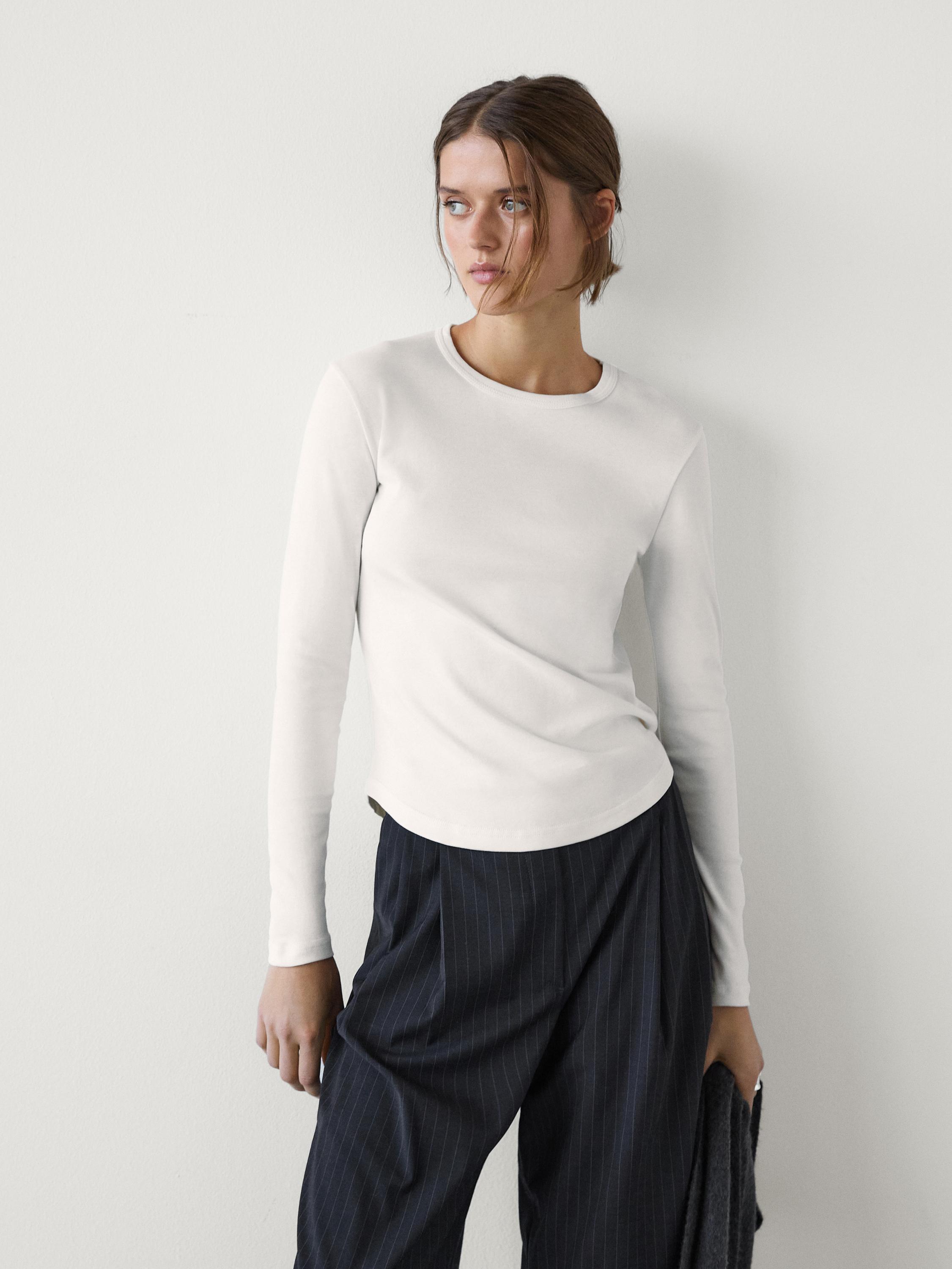 Long sleeve cotton T-shirt