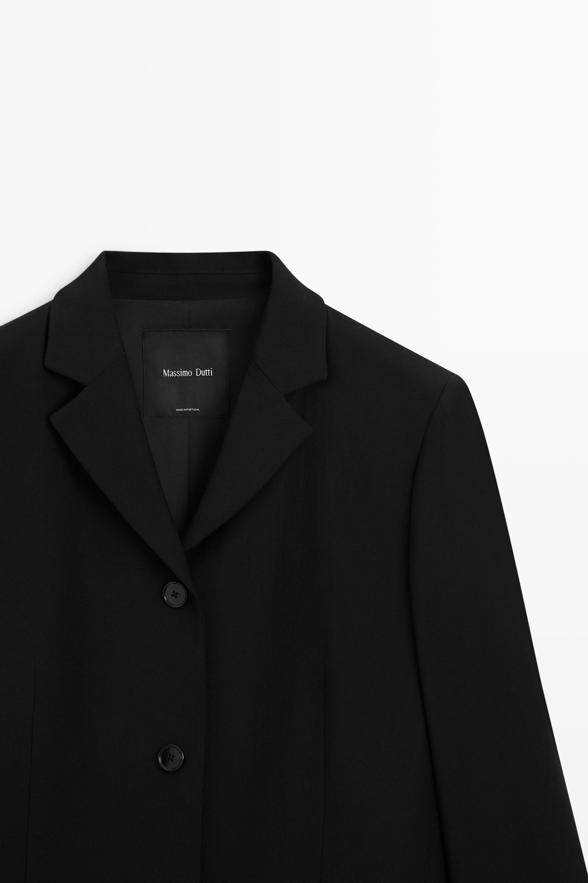 Wool blend coat — BLACK