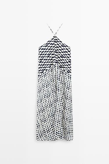 Printed flared midi dress — WHITE 2
