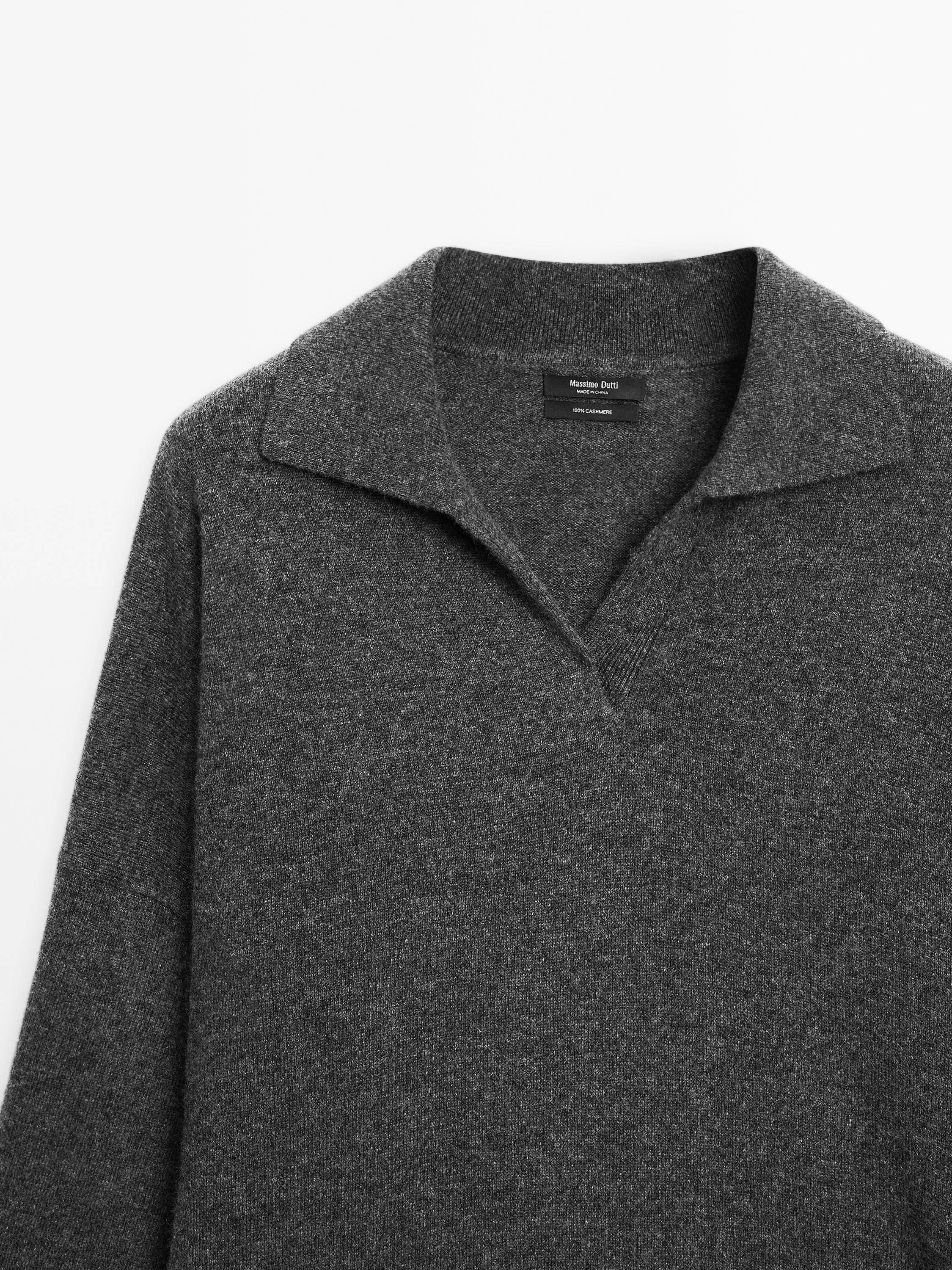 100% cashmere oversize knit sweater — MEDIUM GREY