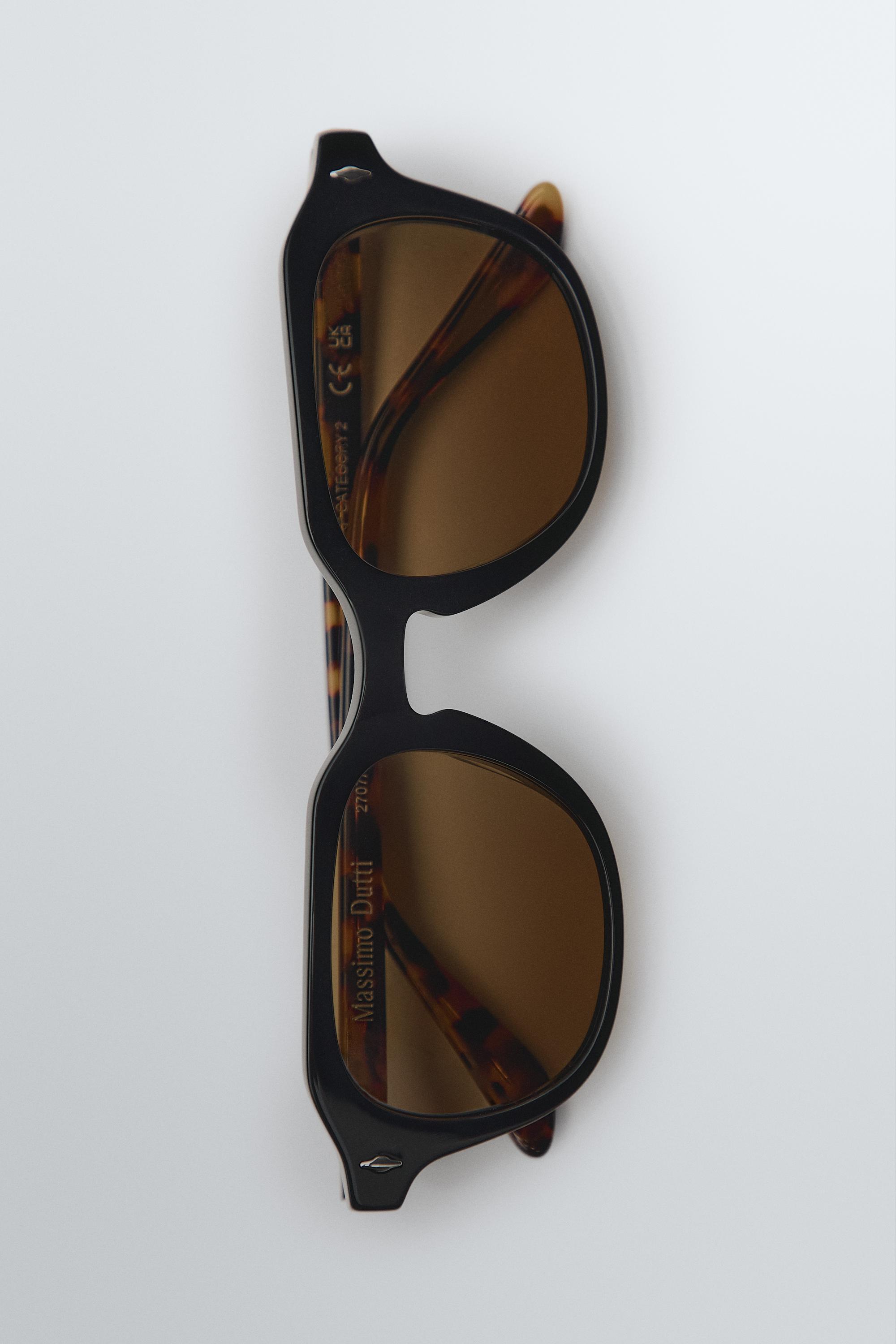 Round resin sunglasses — DARK GREY