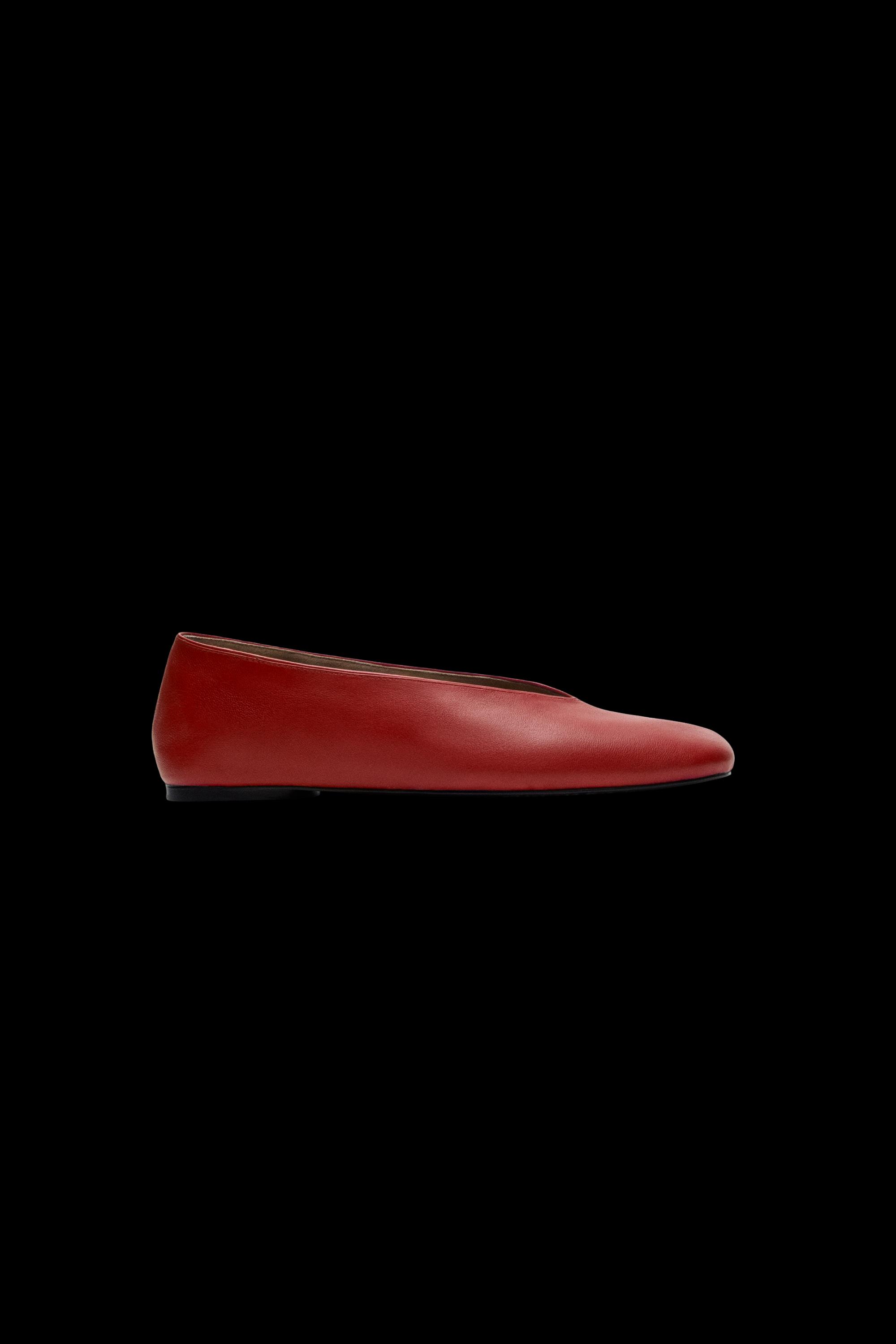 Soft leather ballerinas — RED