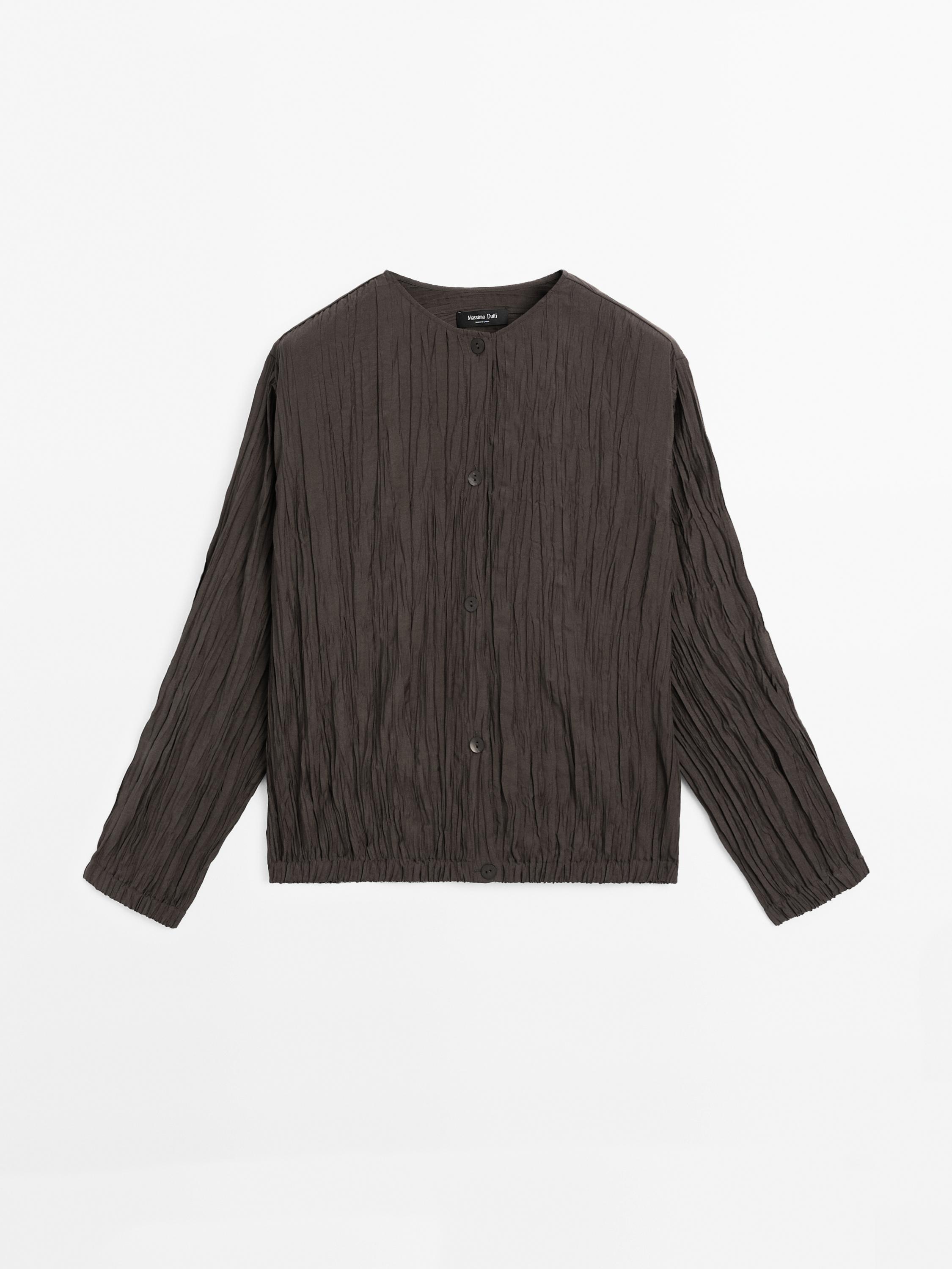 Luźna plisowana koszula w stylu bomberki