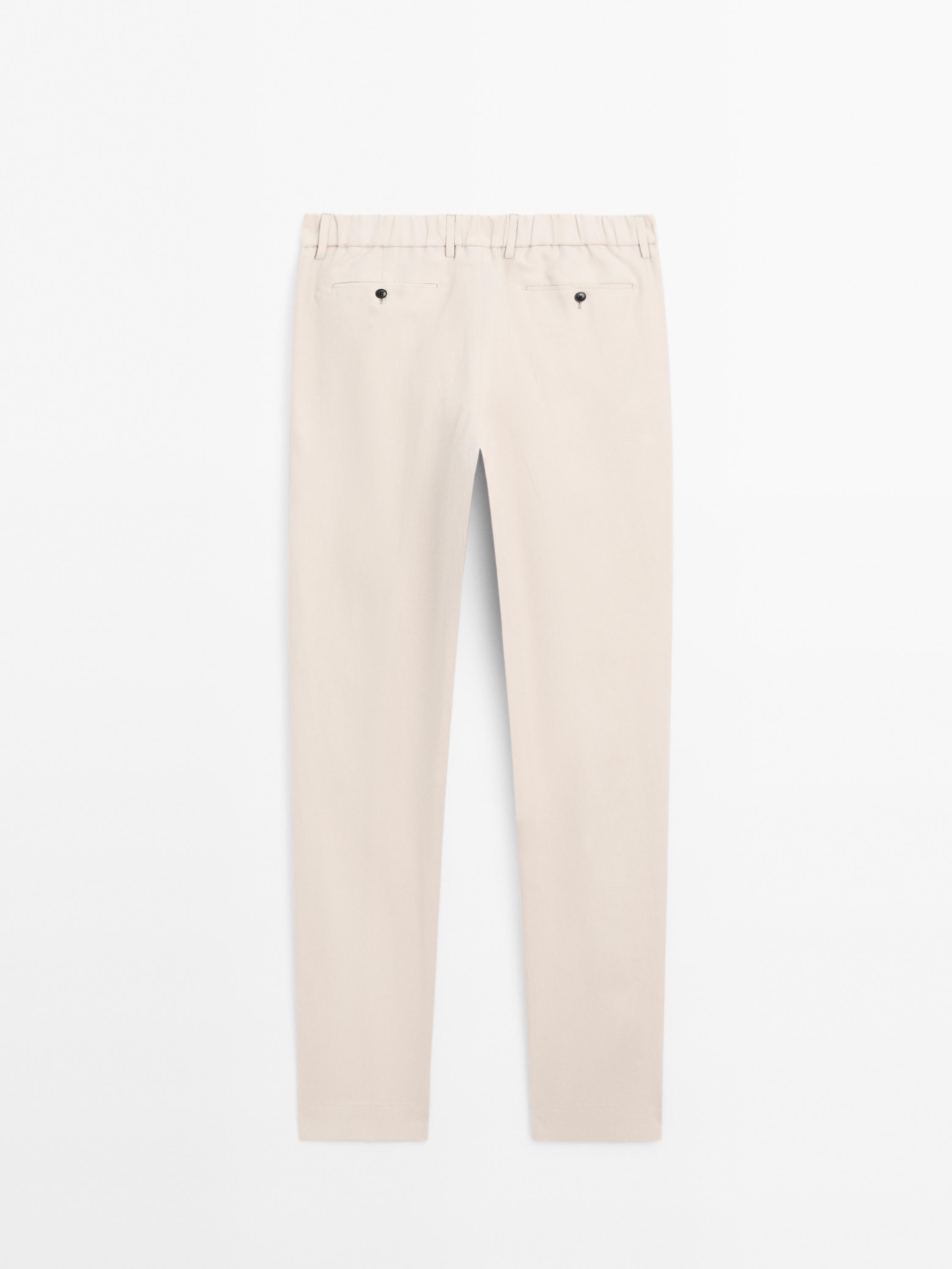 Pantalón regular fit 100% lino