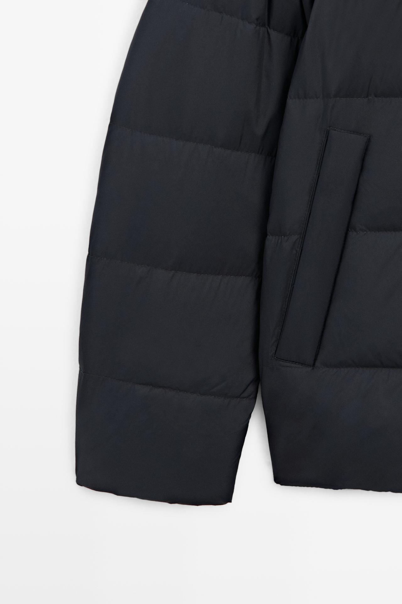 Hooded down jacket — DARK BLUE