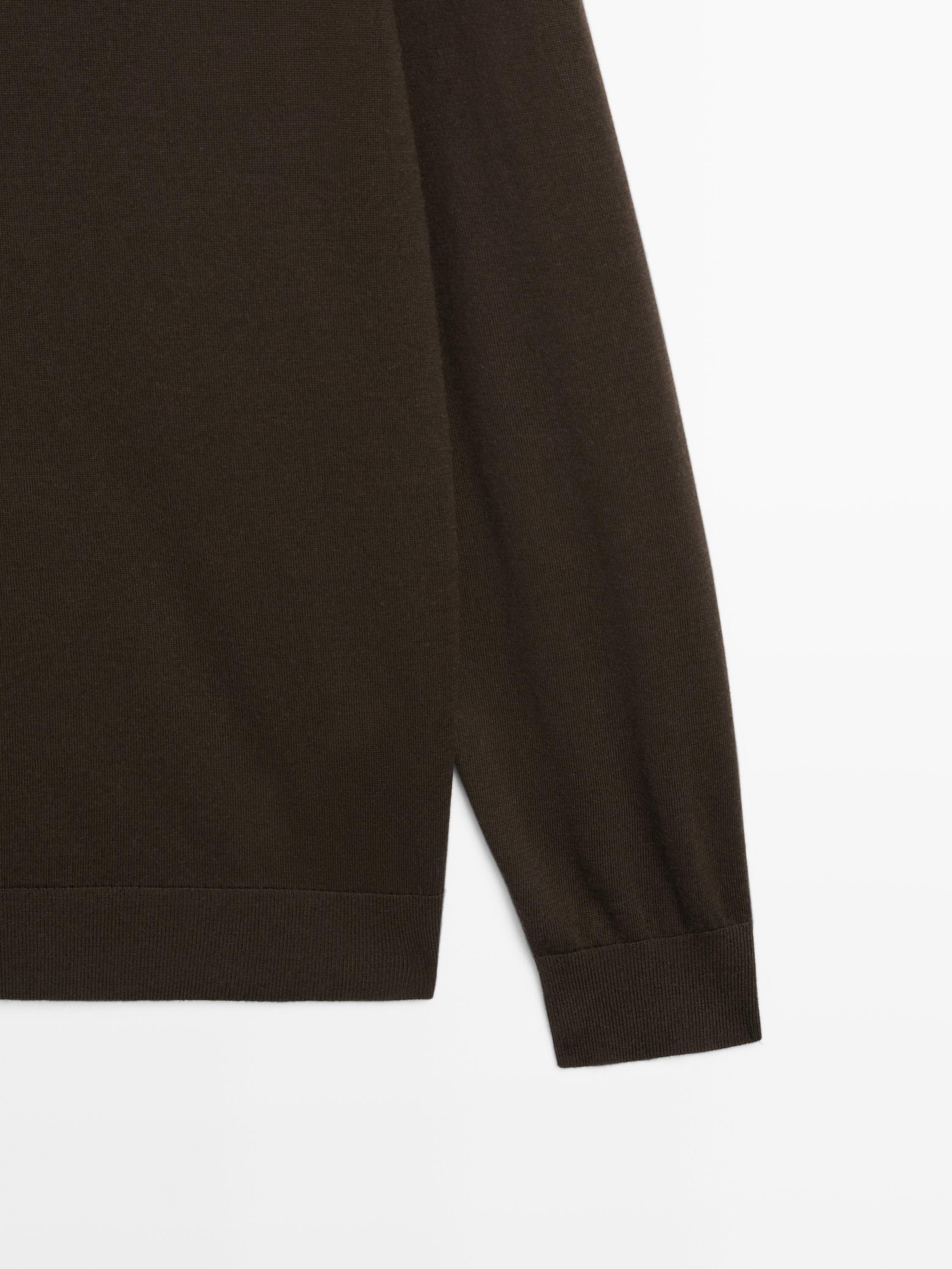100% merino wool knit polo jumper