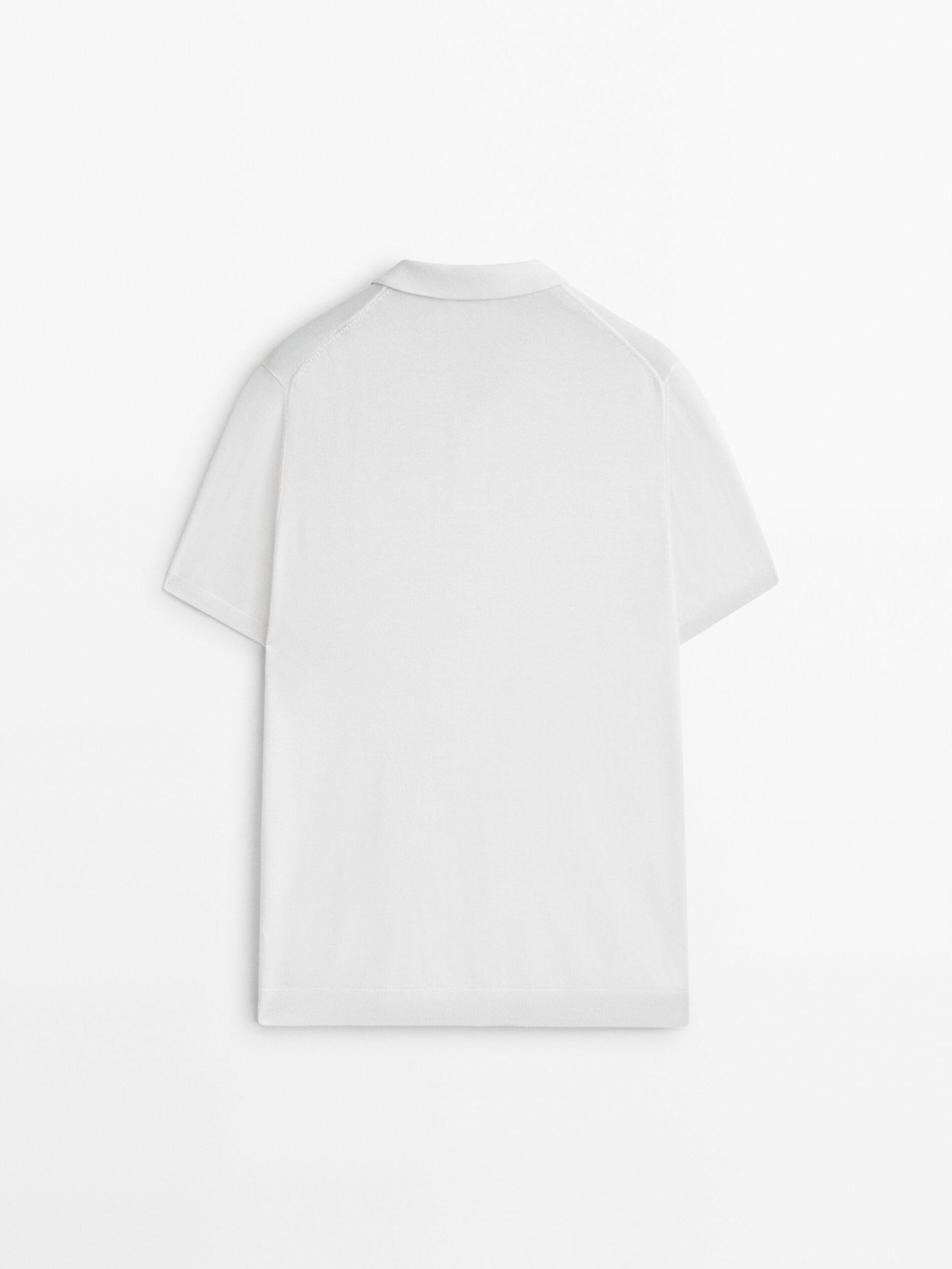 Short sleeve cotton polo sweater