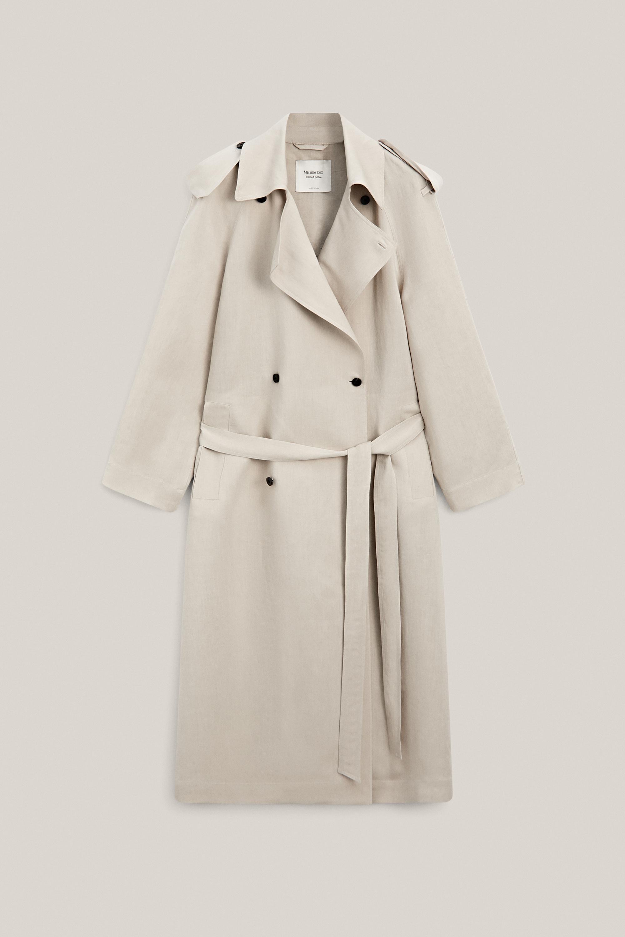 Oversize linen blend trench coat - LIMITED EDITION — SAND