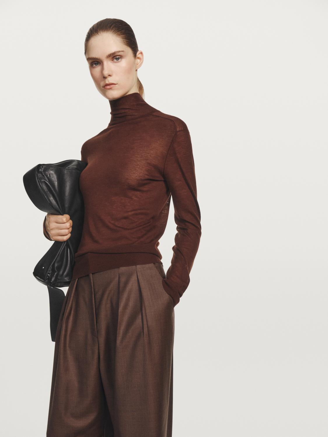 100% wool knit mock turtleneck sweater - STUDIO