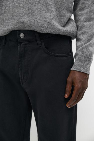 Tapered-fit denim-effect pants — NAVY BLUE 8