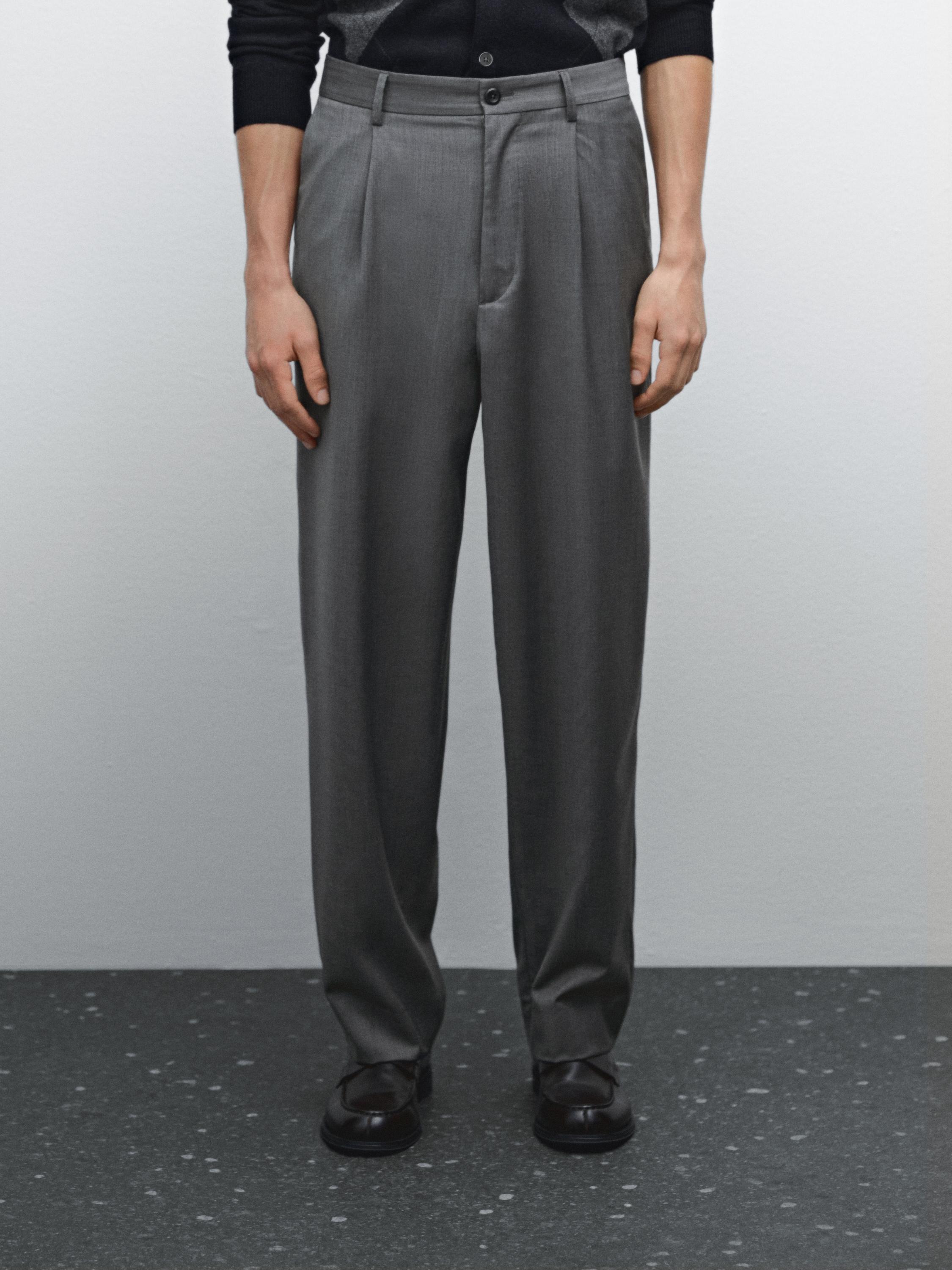 Relaxed fit trousers in a cool wool blend