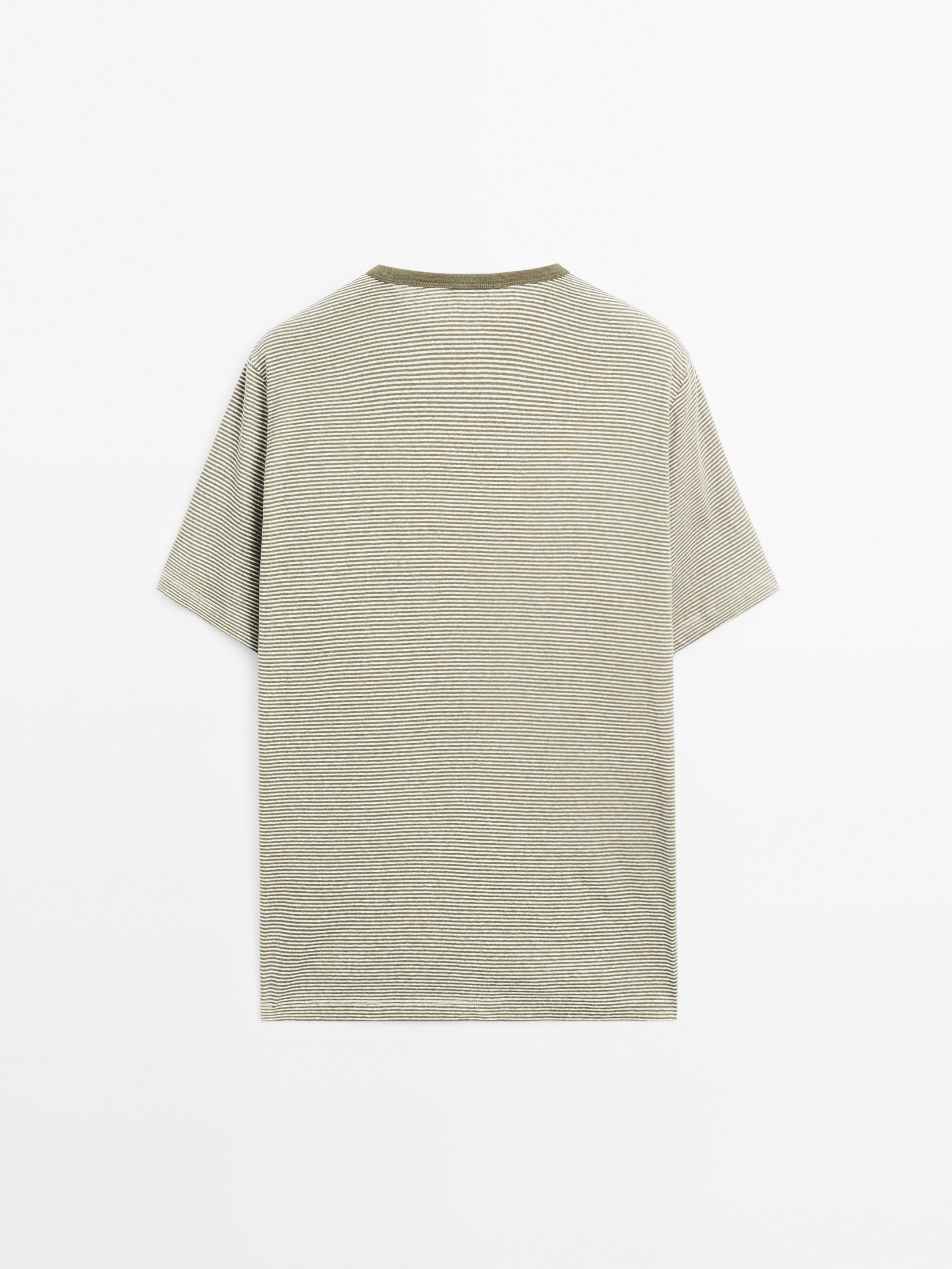 Camiseta rayas lino algodón
