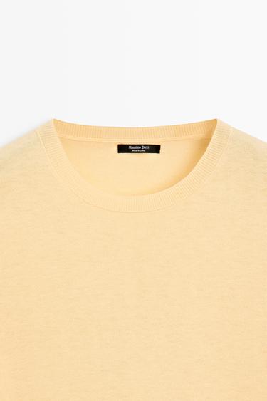 Short-sleeve fine-knit sweater — YELLOW 9