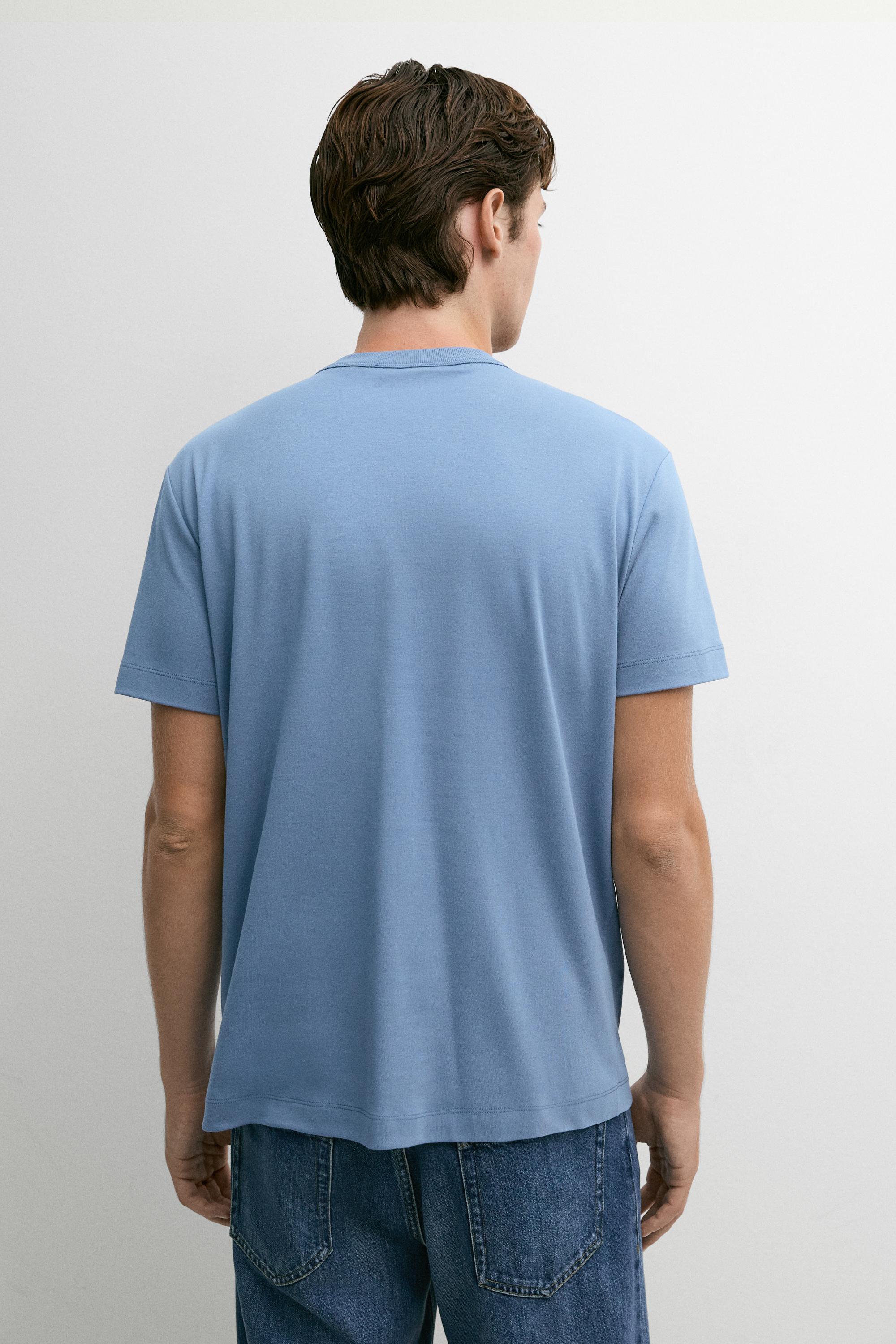 100% cotton short-sleeve T-shirt — MEDIUM BLUE