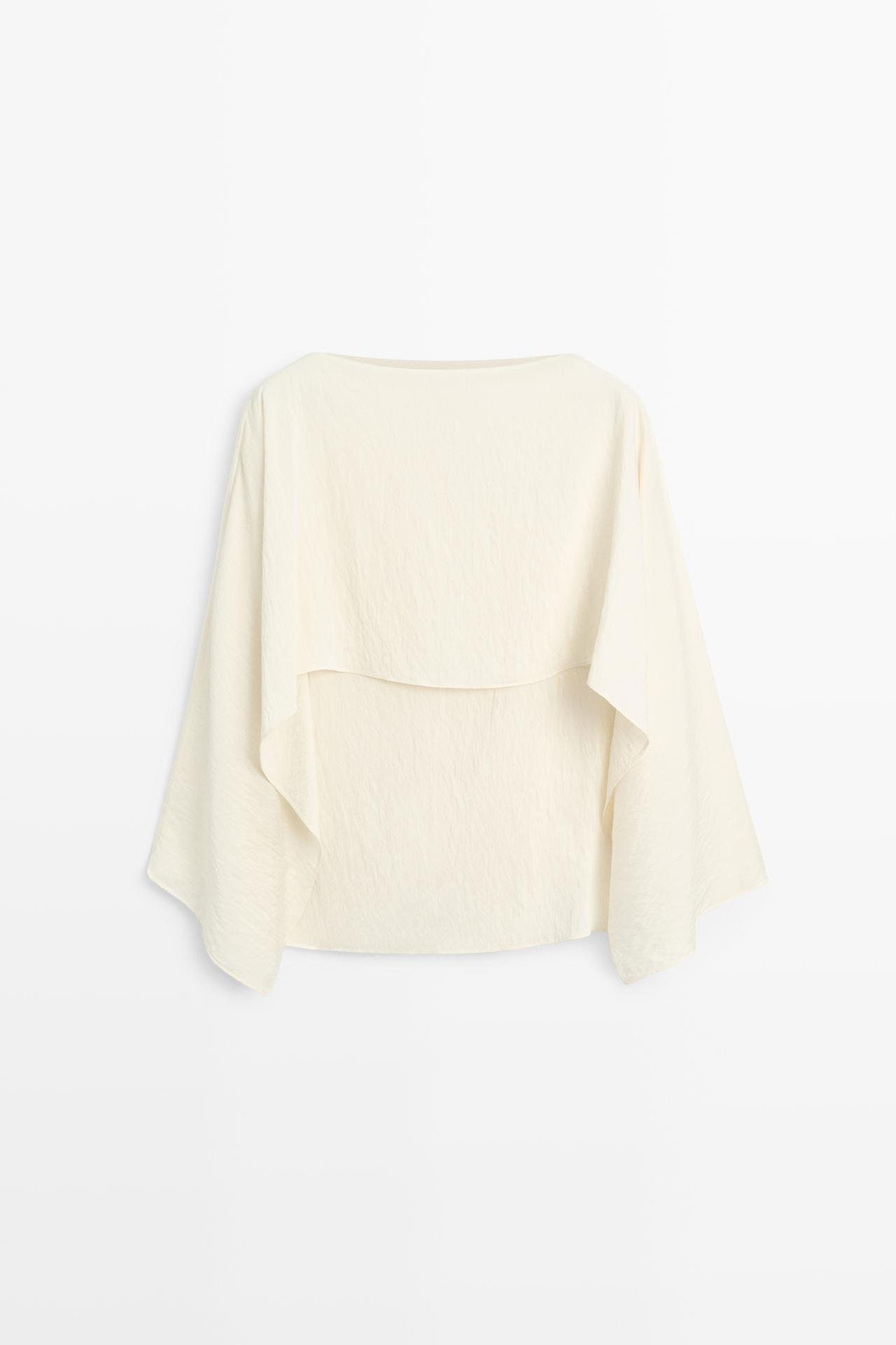 Flowing cape-style blouse — Off white