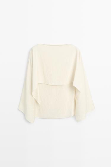 Flowing cape-style blouse — Off white 2