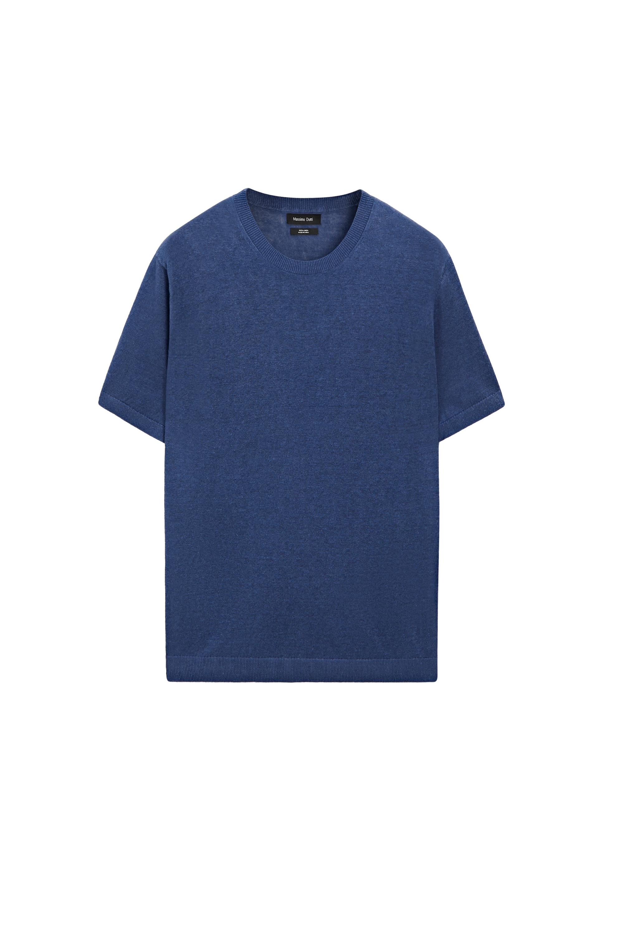 Lightweight 100% linen knit T-shirt — BLUISH