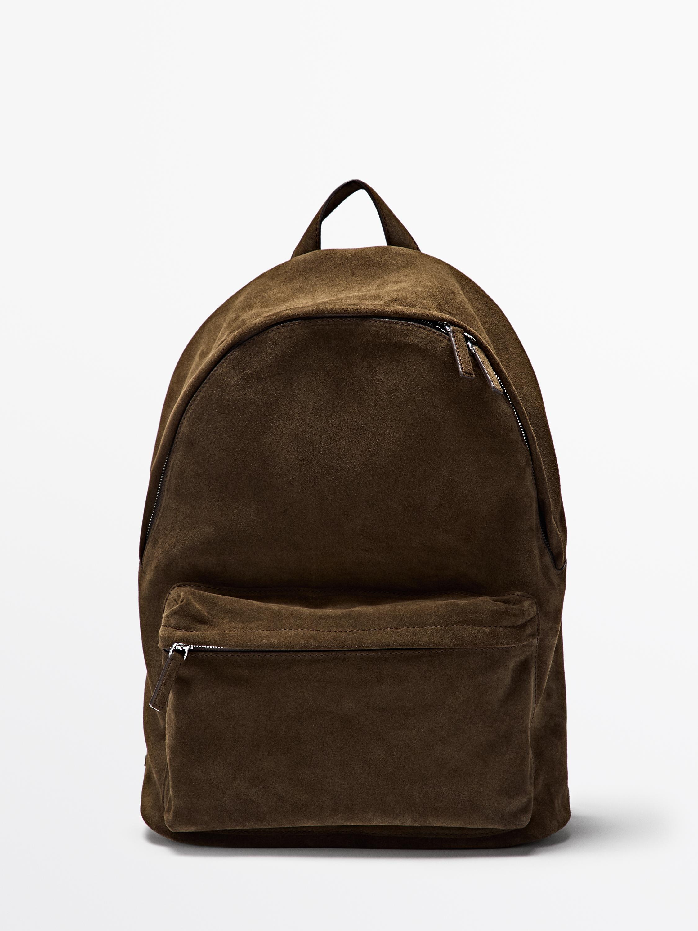 brown leather suede backpack for Work, School or College Handcrafted from finest Italian leather The Backpack (Suede) - Tobacco