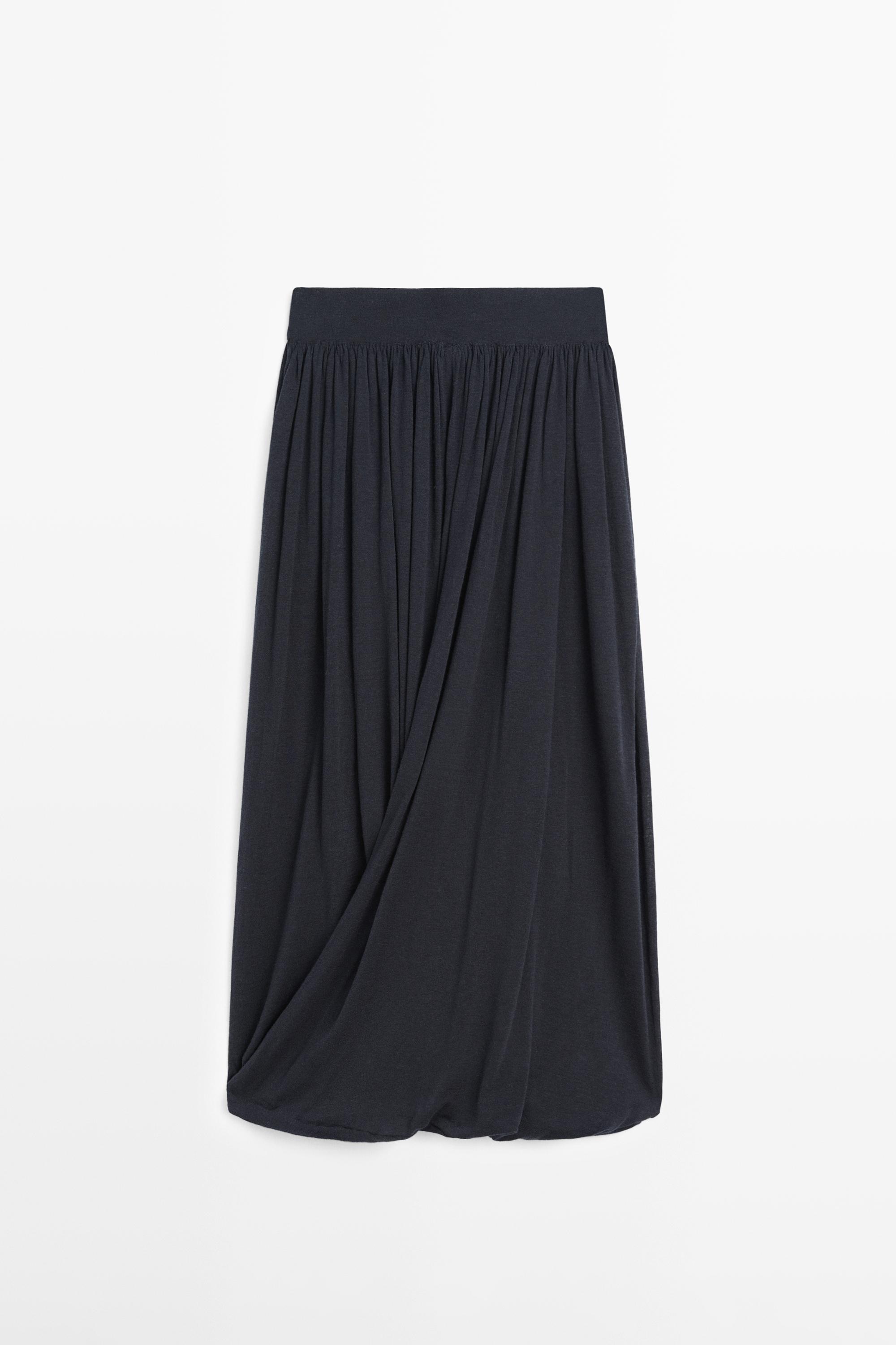 Draped balloon midi skirt — NAVY BLUE