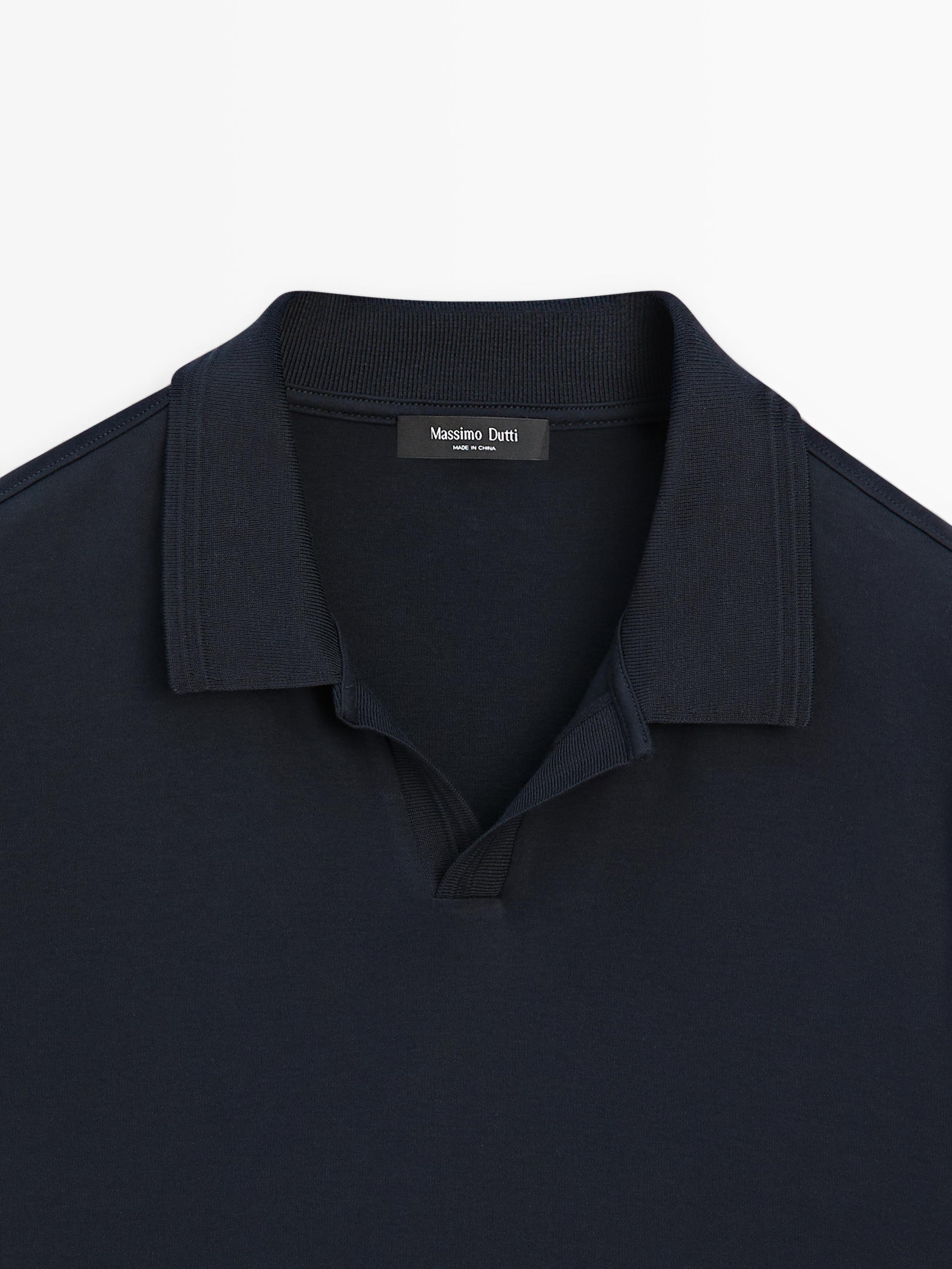 100% cotton short sleeve polo shirt — NAVY BLUE